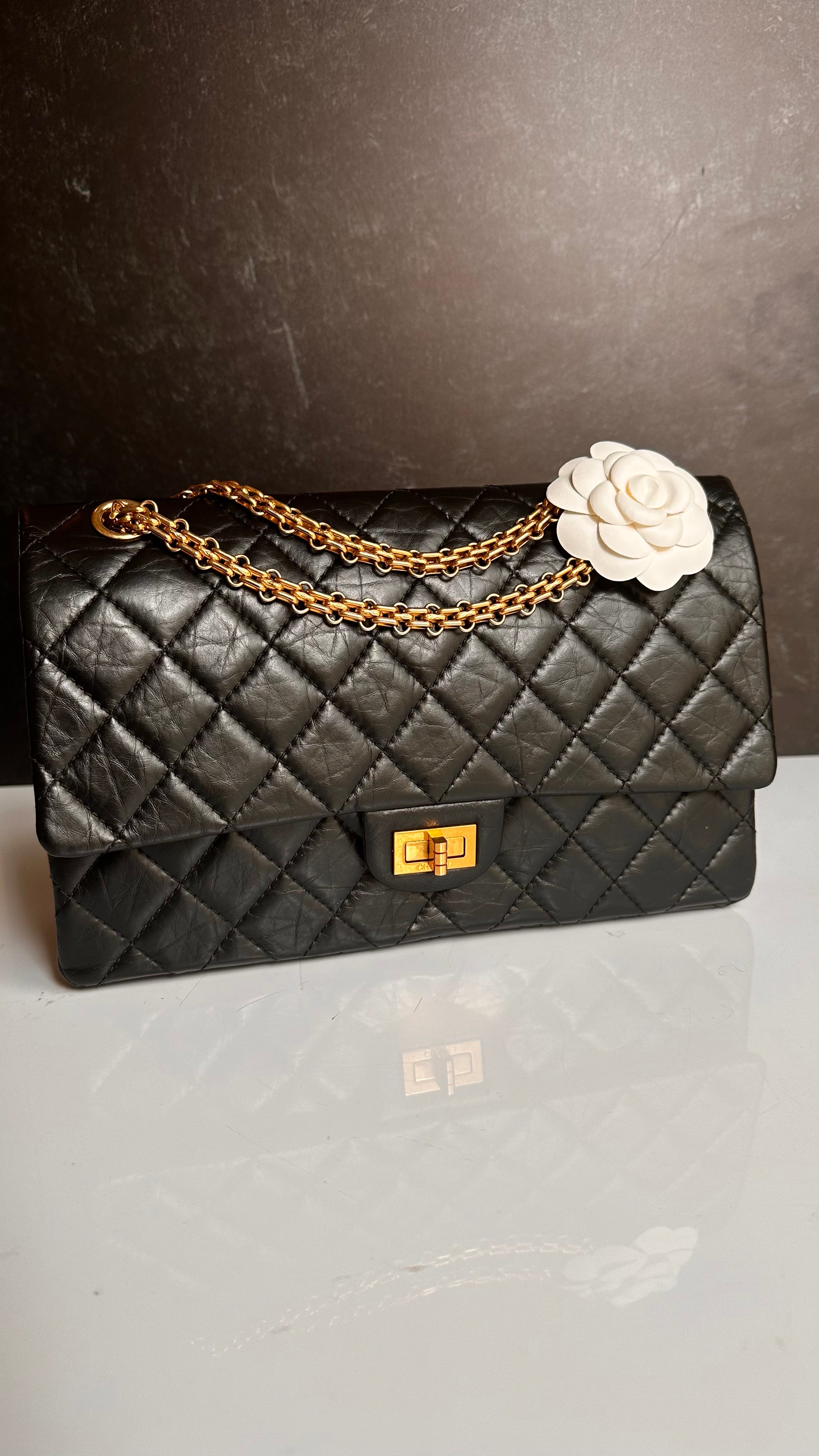 Chanel 2.55 Reissue Mademoiselle Flap Black Aged Calfskin GHW