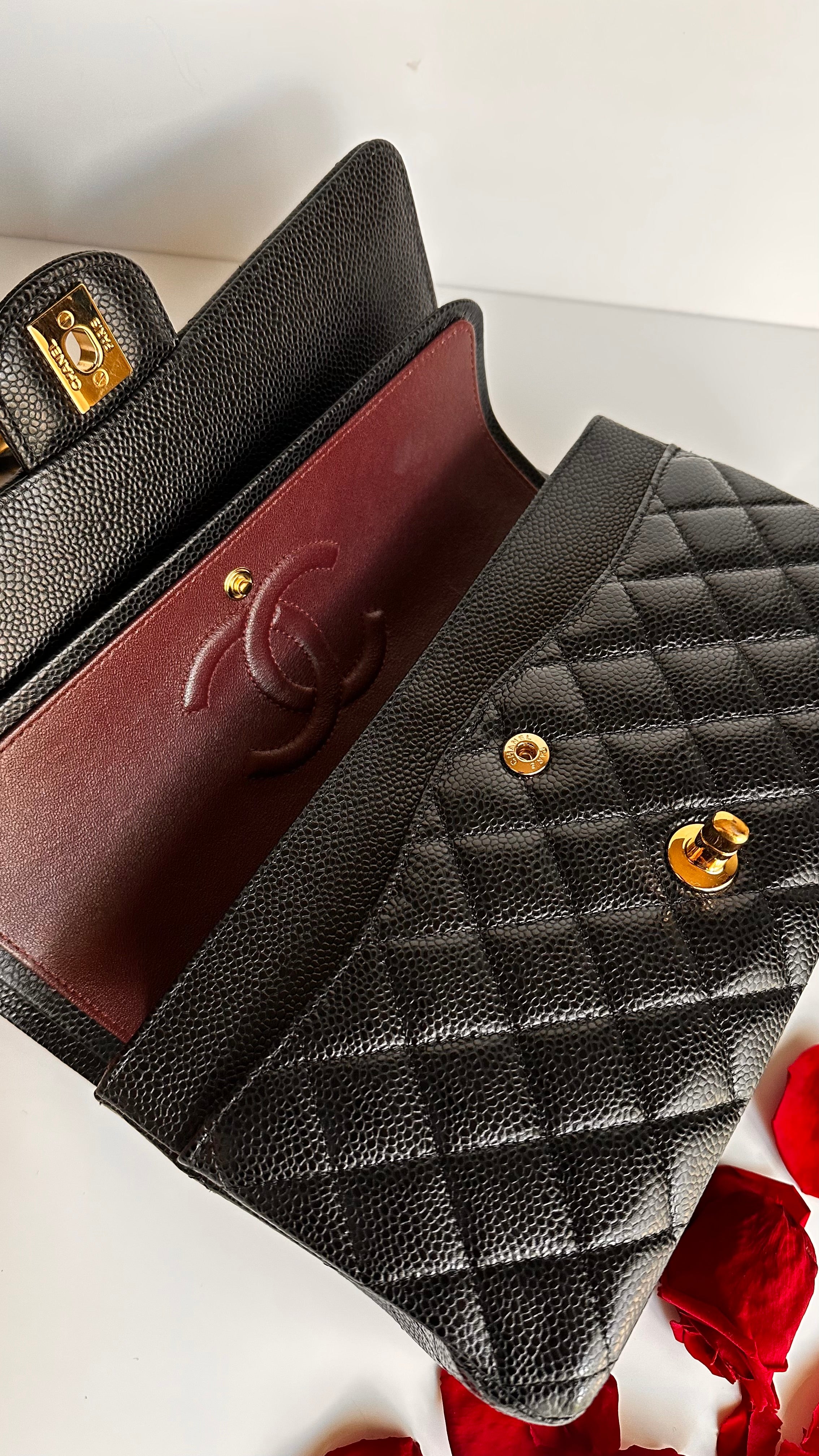 2022 Chanel Timeless Classic Medium Double Flap Black Caviar GHW