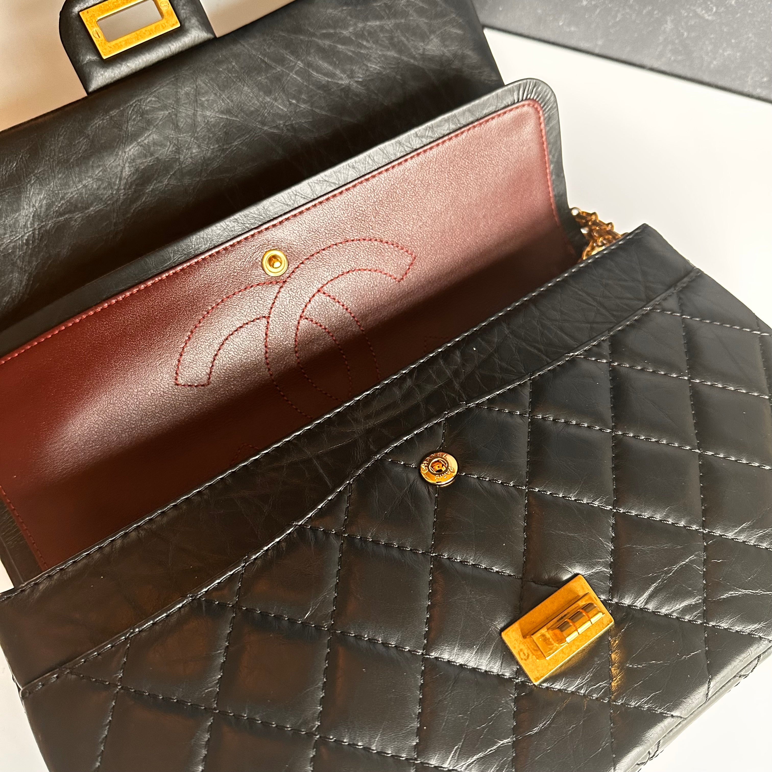 Chanel 2.55 Reissue Mademoiselle Flap Black Aged Calfskin GHW
