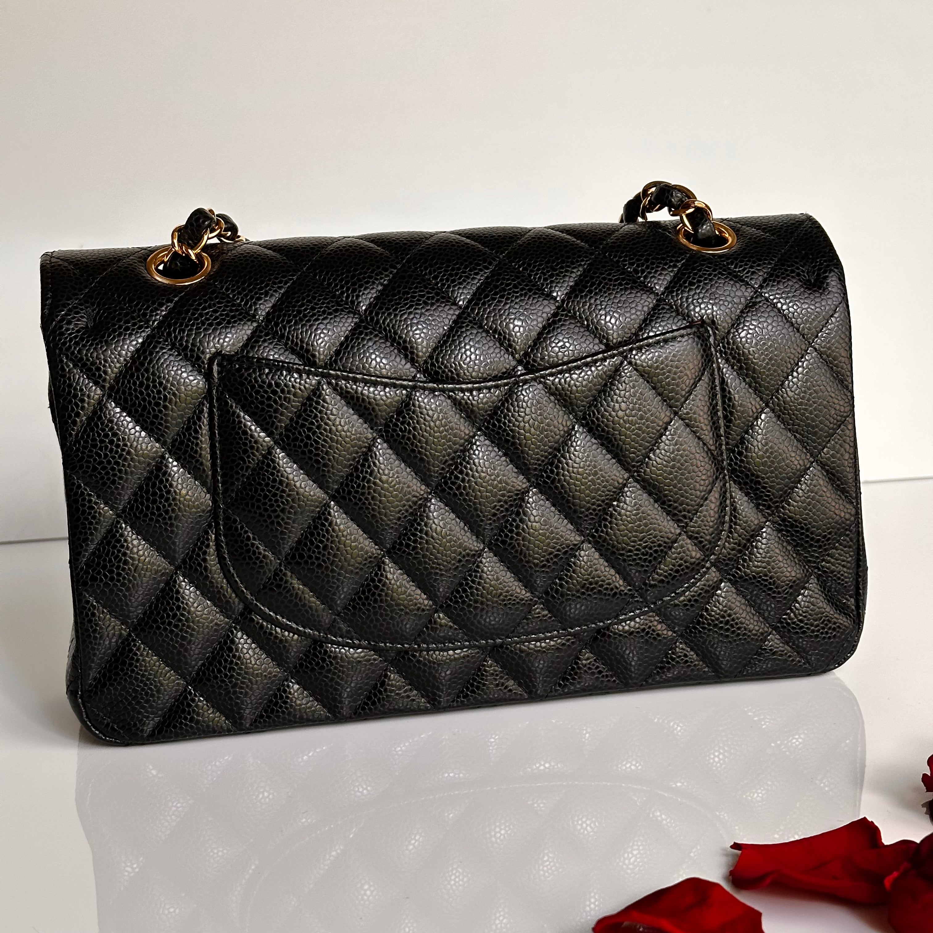 2022 Chanel Timeless Classic Medium Double Flap Black Caviar GHW