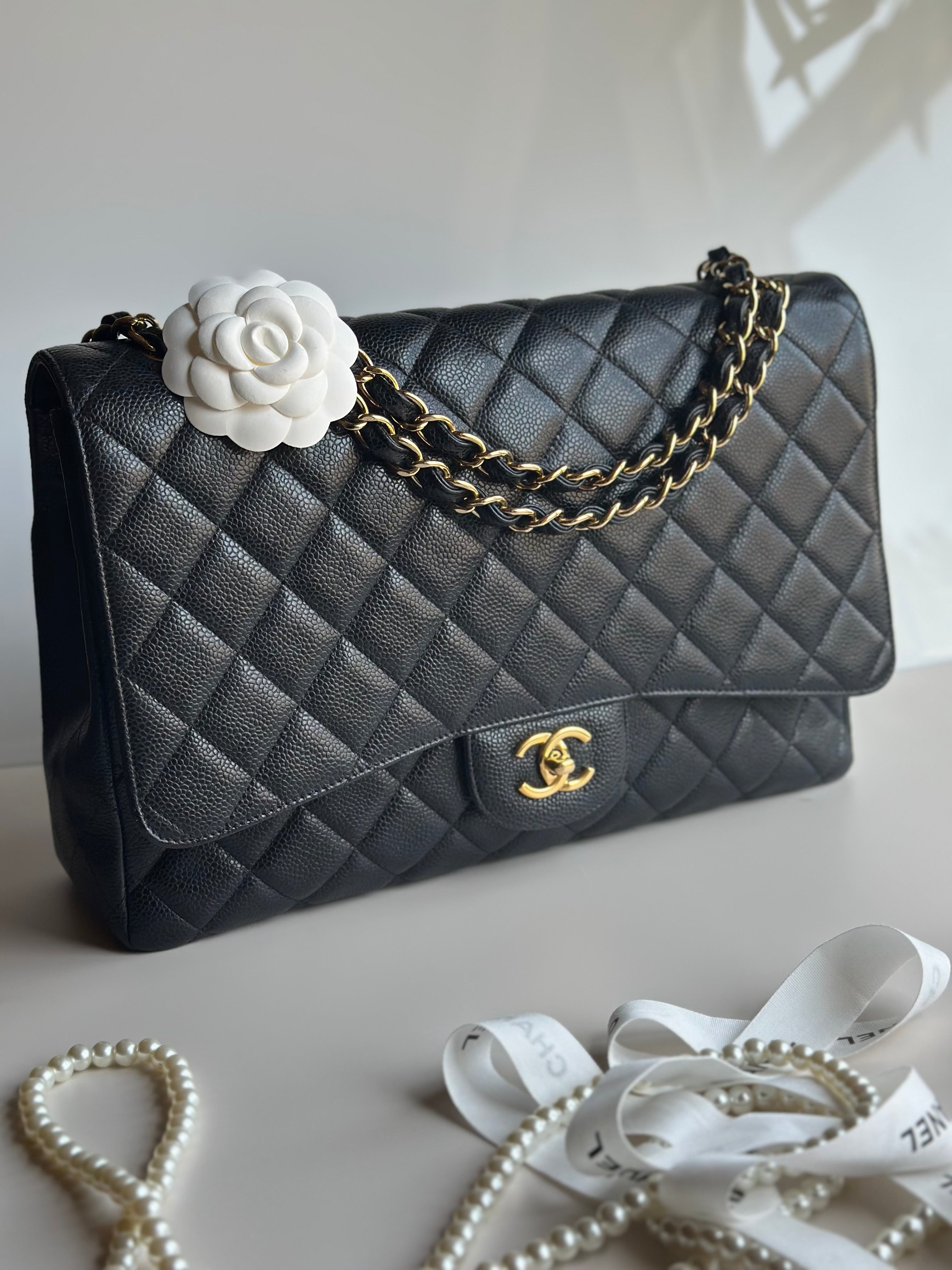 Chanel Maxi Classic Single Flap Black Caviar GHW