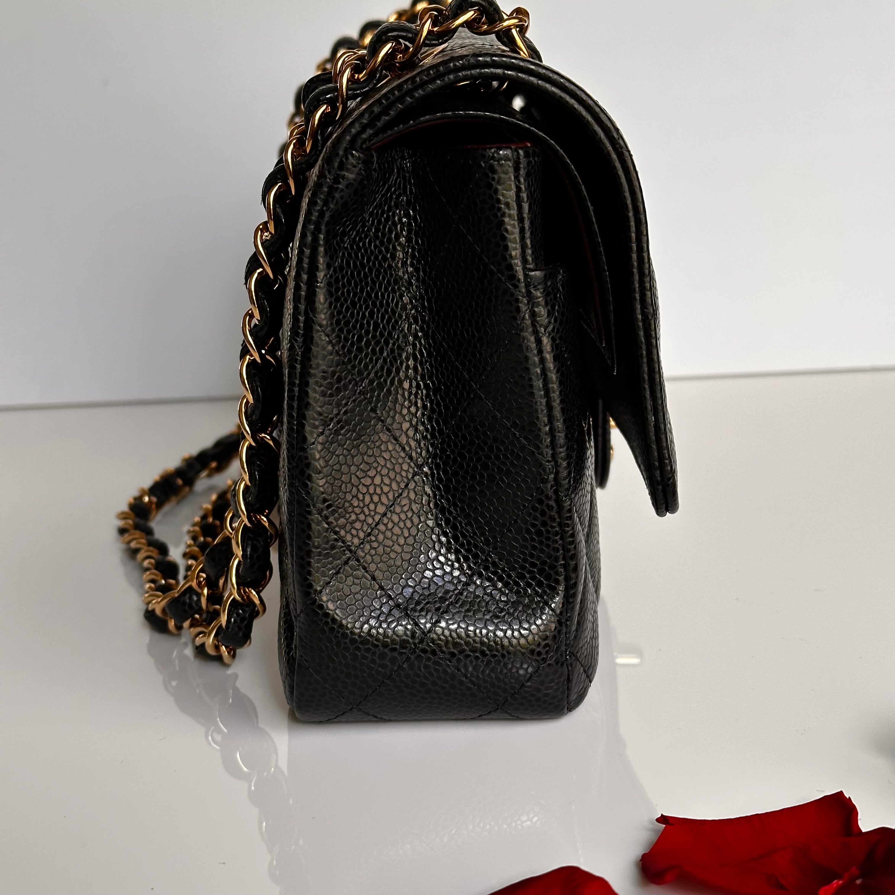 2022 Chanel Timeless Classic Medium Double Flap Black Caviar GHW