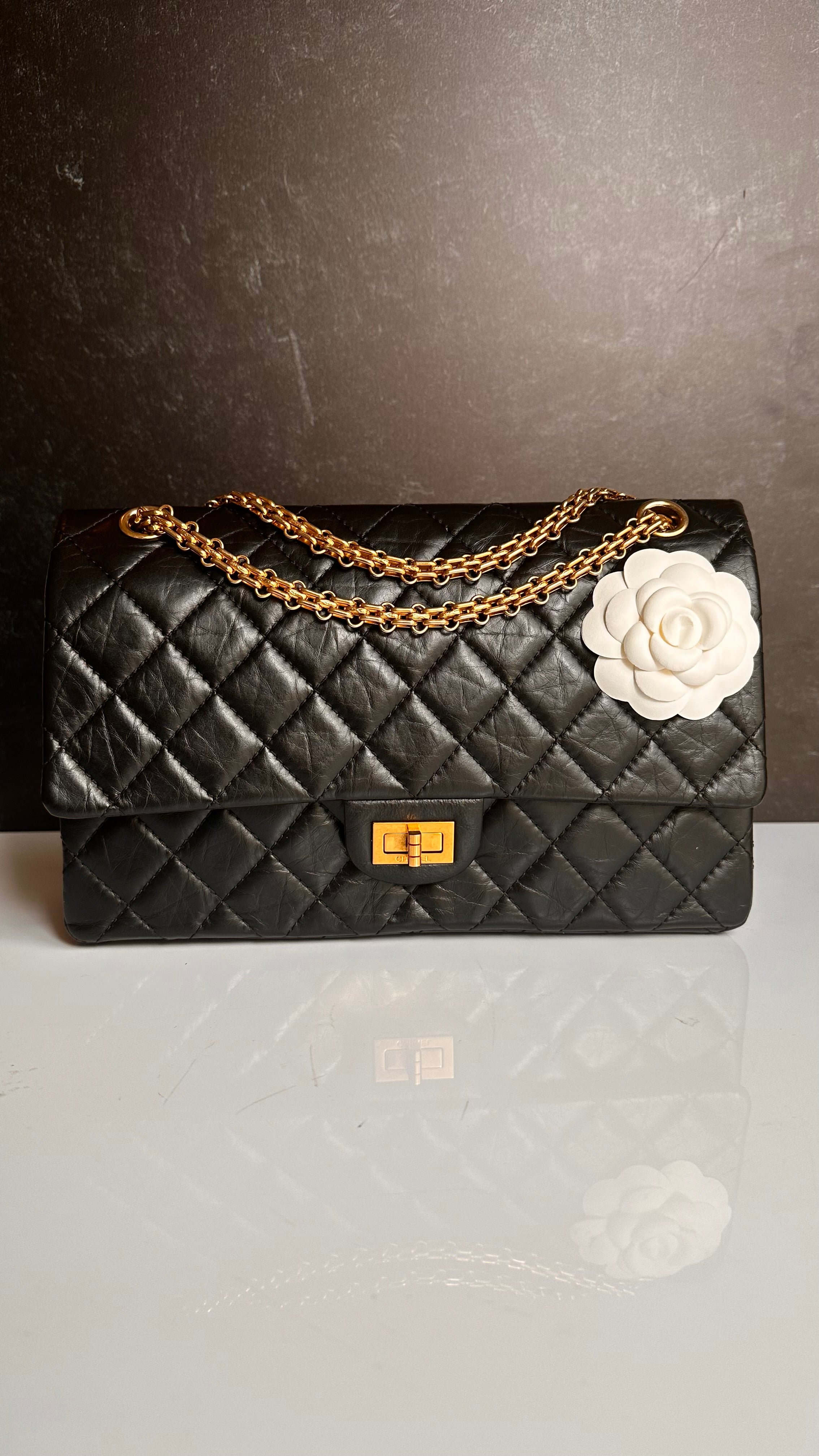 Chanel 2.55 Reissue Mademoiselle Flap Black Aged Calfskin GHW