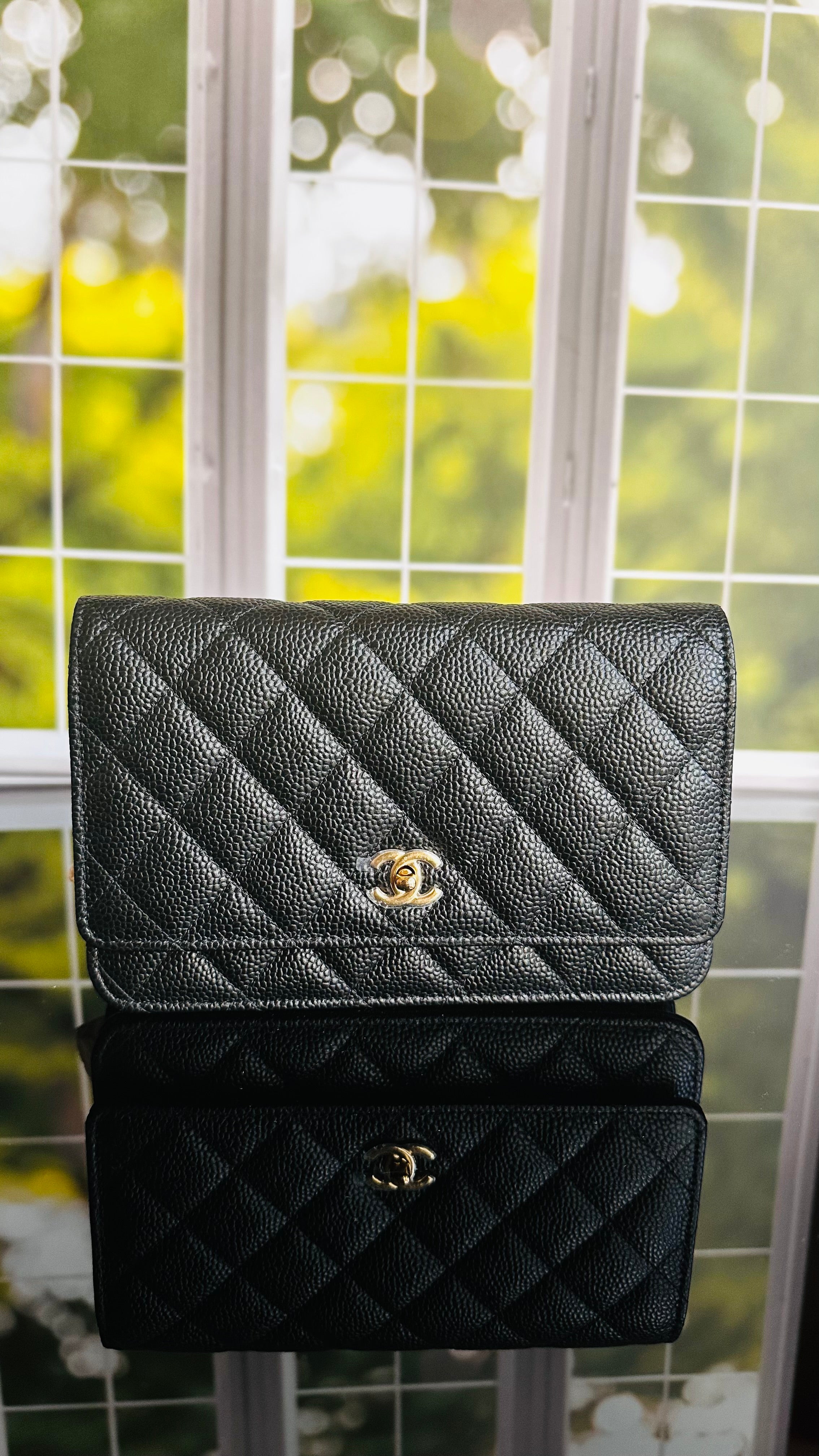 Newest Edition Chanel Wallet on Chain w/ Turnlock Clasp Black Caviar GHW
