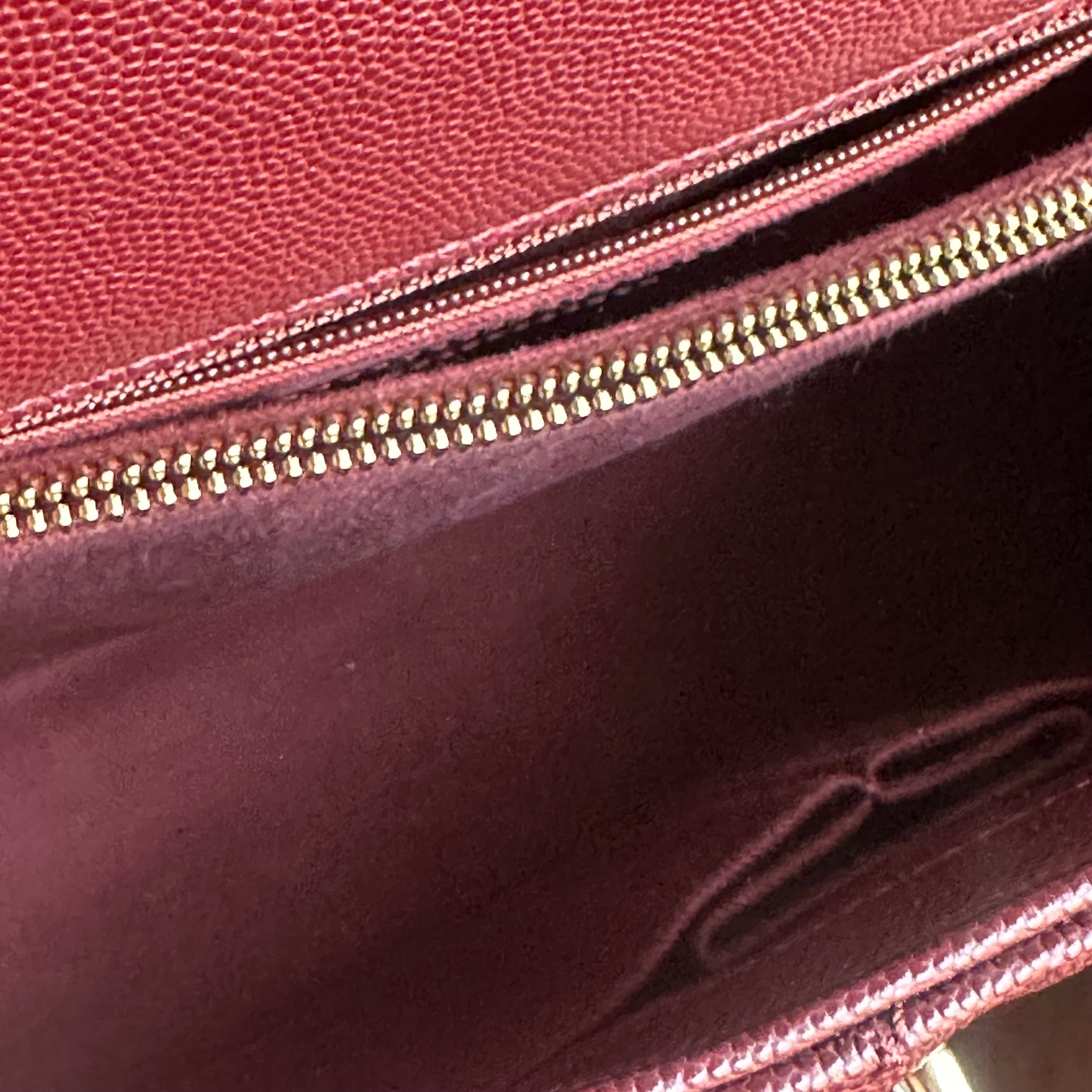 20K CHANEL Coco Top Handle Medium Flap Burgundy Caviar LGHW