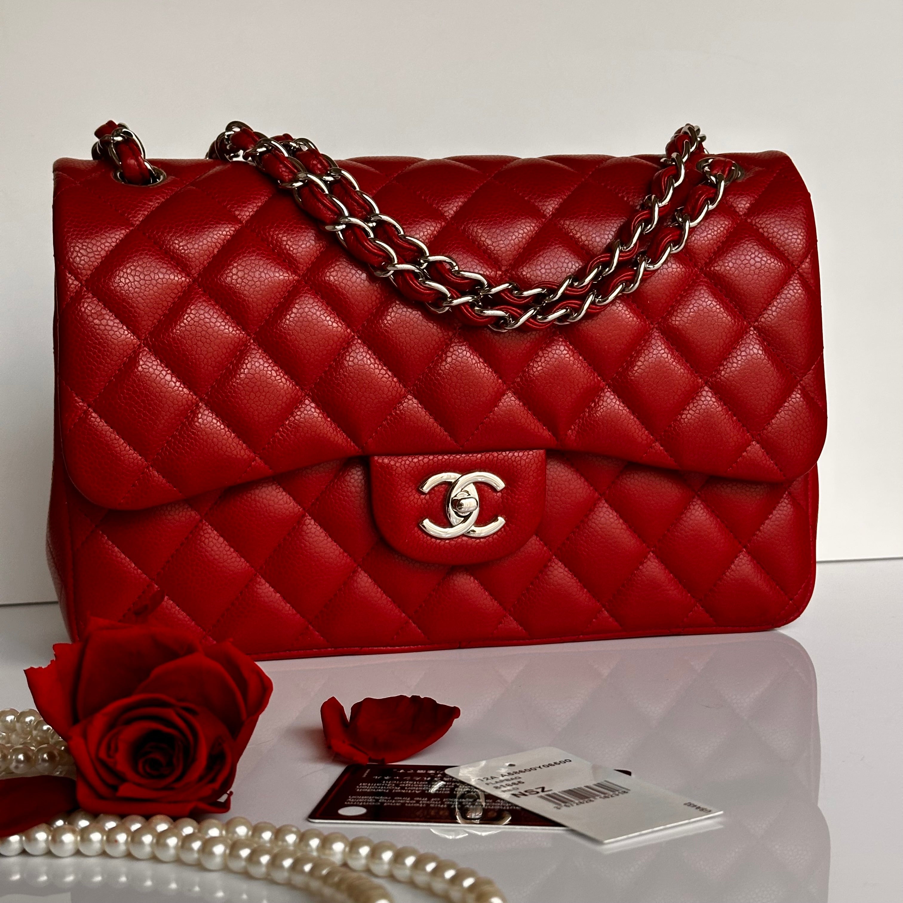 The Iconic 12A Chanel Timeless Classic Jumbo Dark Red Caviar SHW