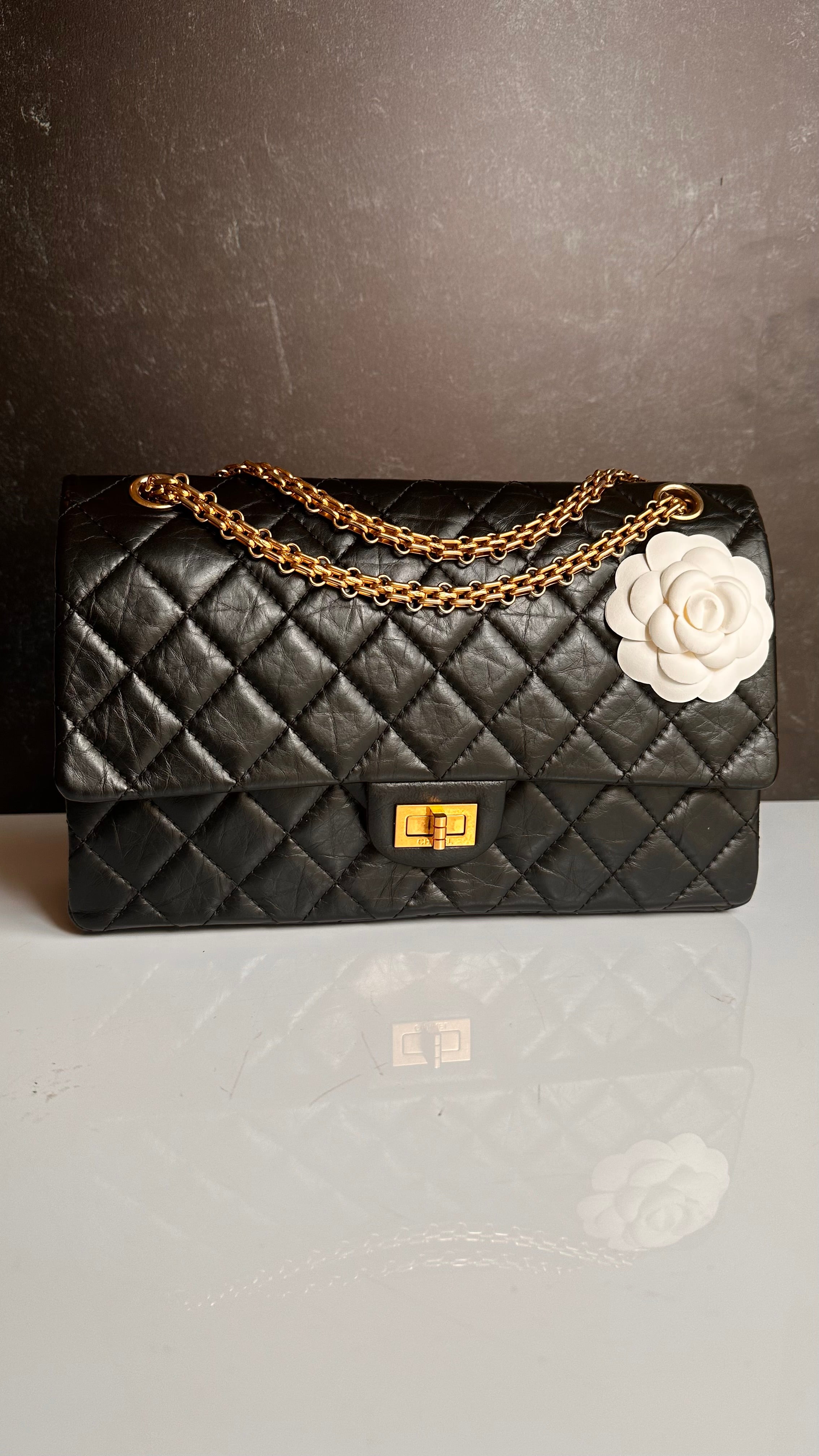 Chanel 2.55 Reissue Mademoiselle Flap Black Aged Calfskin GHW