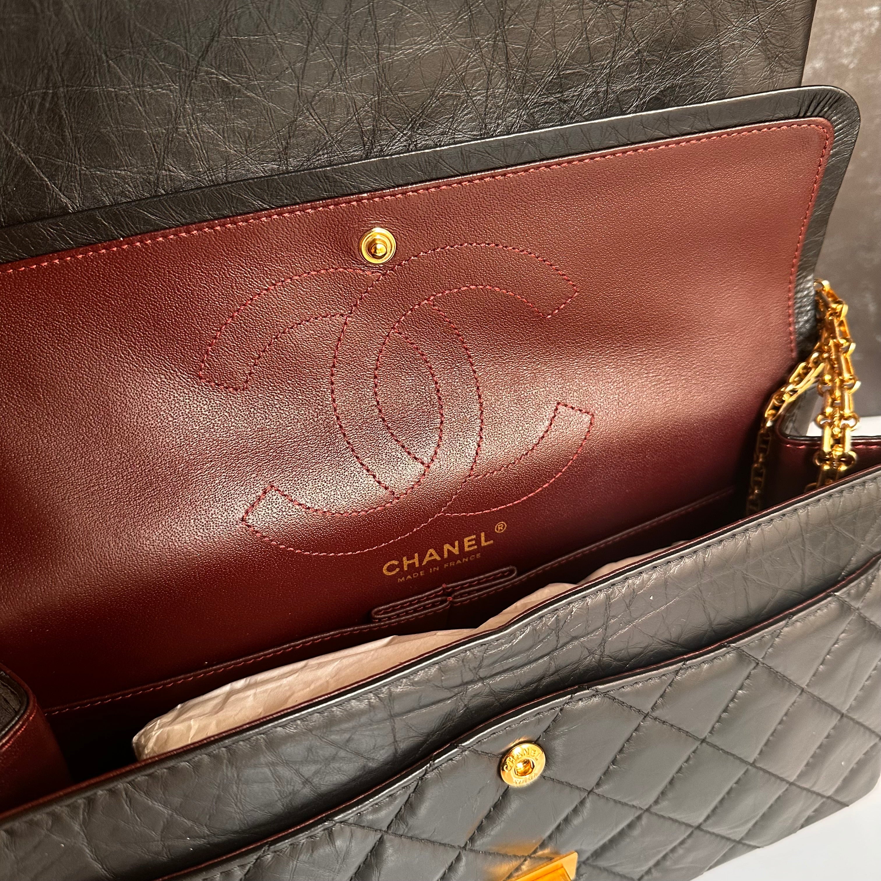 Chanel 2.55 Reissue Mademoiselle Flap Black Aged Calfskin GHW