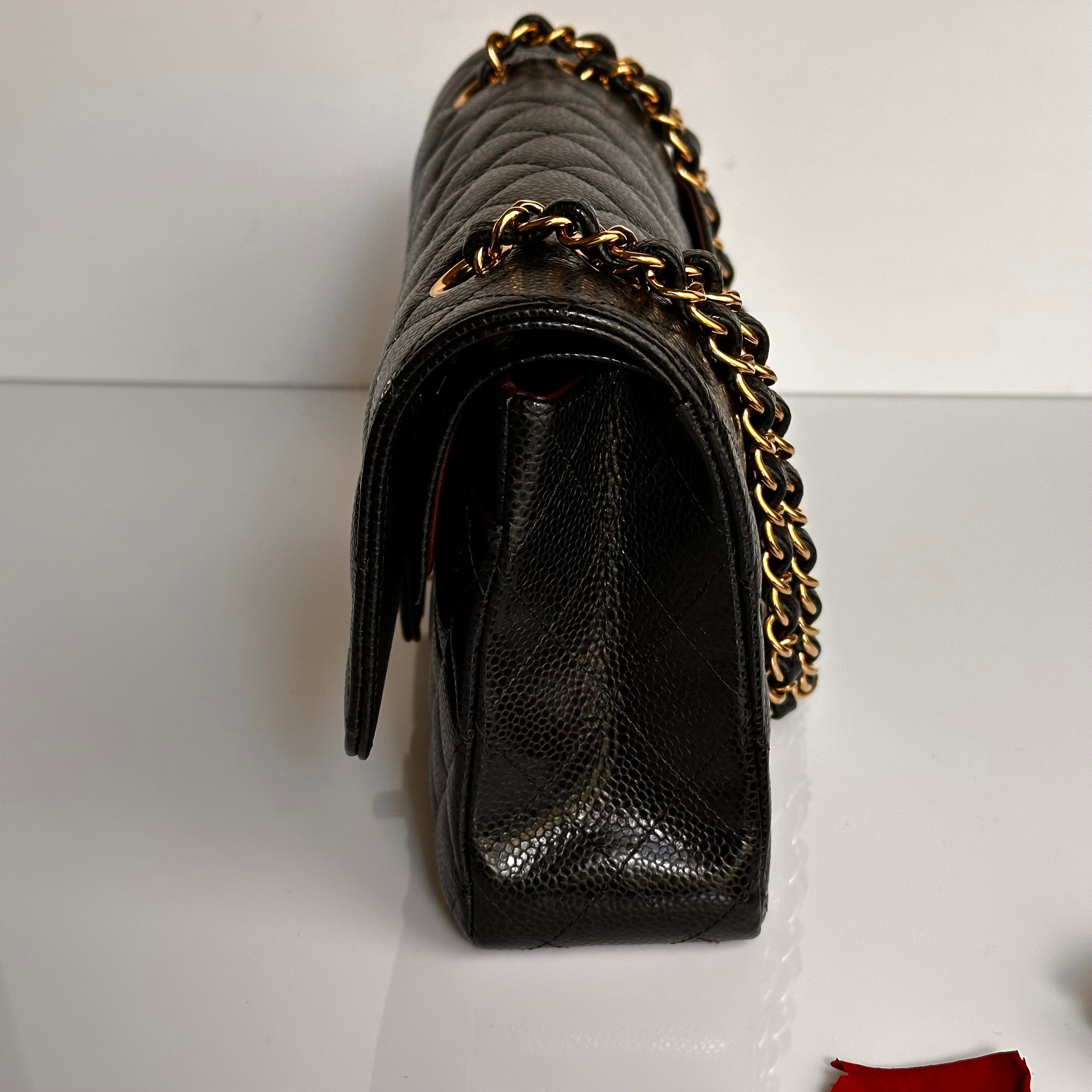 2022 Chanel Timeless Classic Medium Double Flap Black Caviar GHW