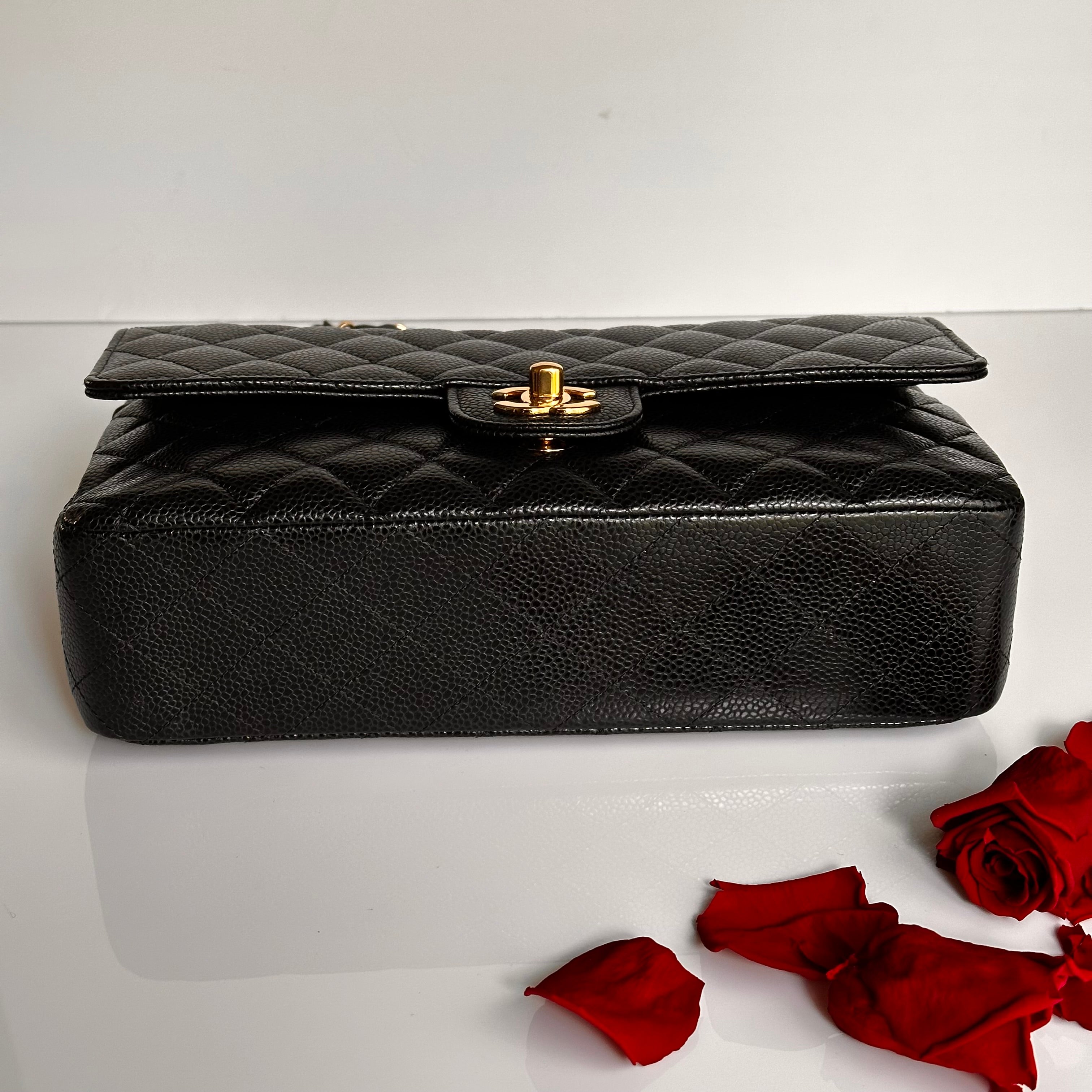 2022 Chanel Timeless Classic Medium Double Flap Black Caviar GHW