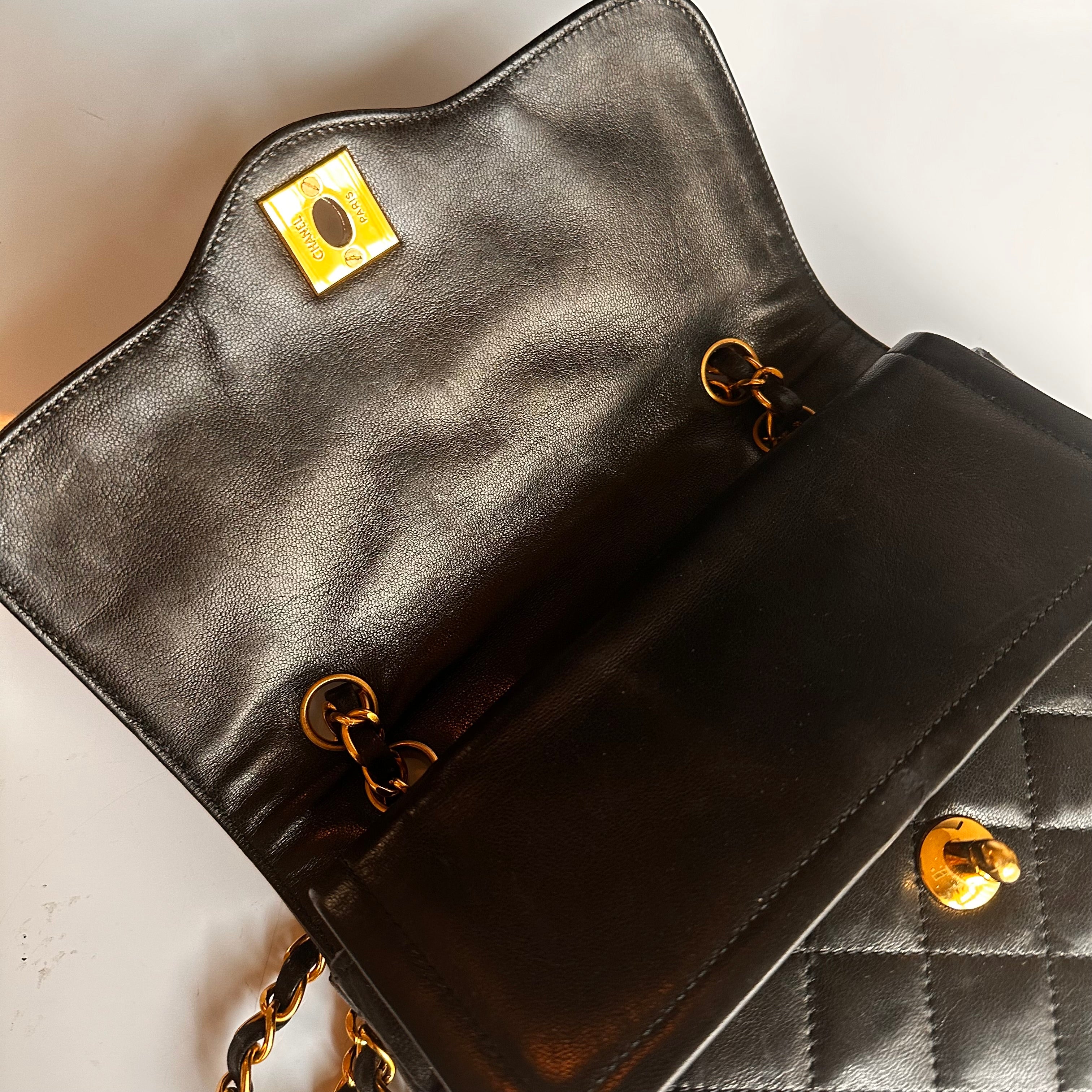Chanel Vintage Small Paris Flap Black Lambskin 24K GHW