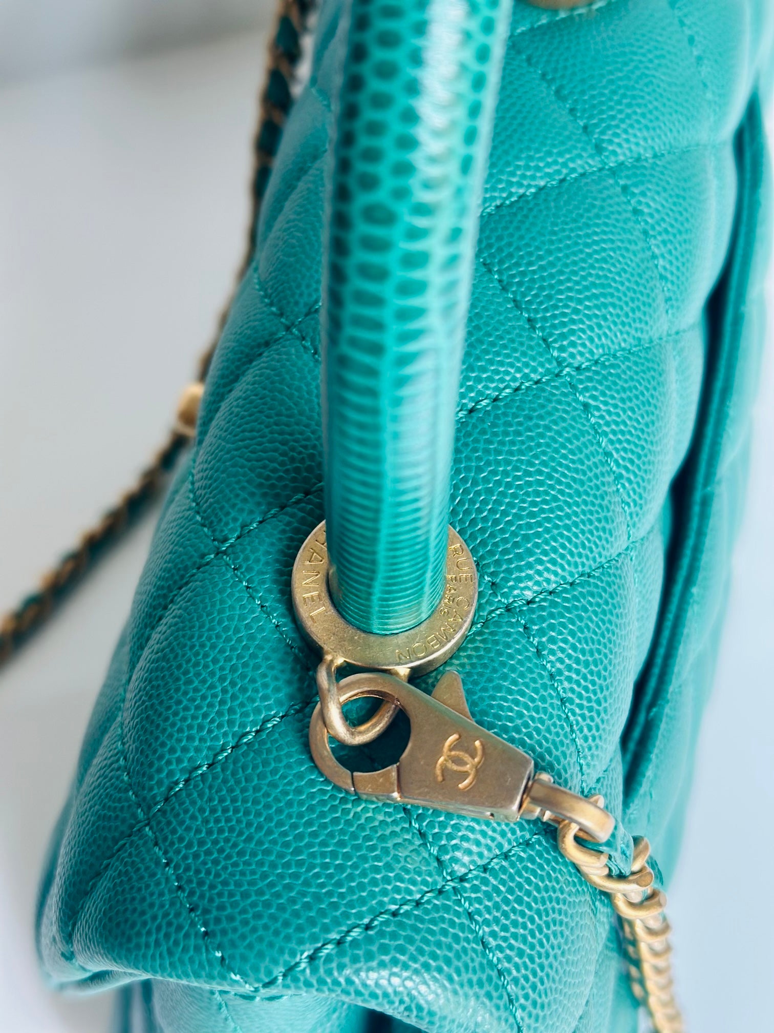 Métiers D’art 2019 Chanel Small Coco Handle Flap Green Caviar & Aged Gold Hardware