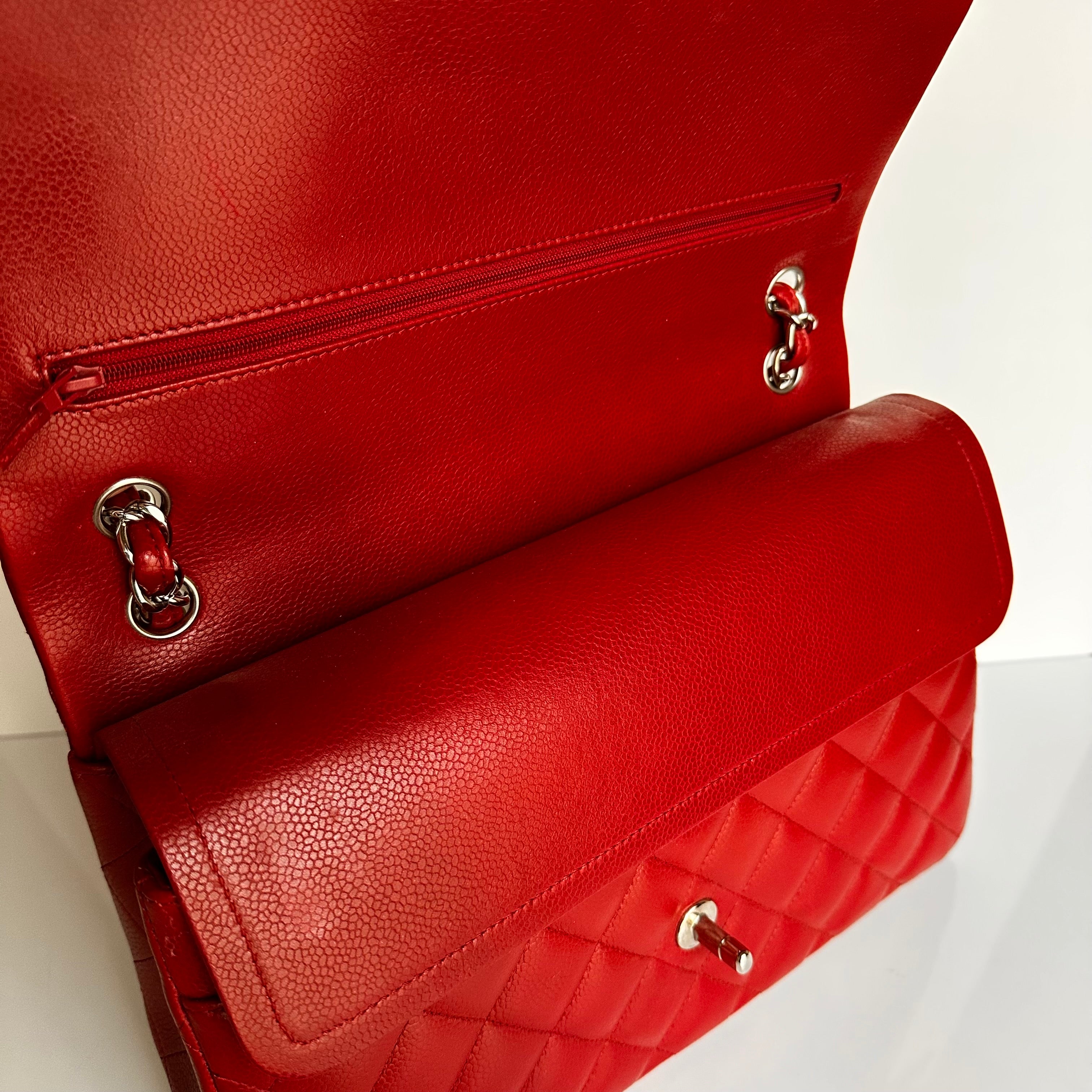 The Iconic 12A Chanel Timeless Classic Jumbo Dark Red Caviar SHW
