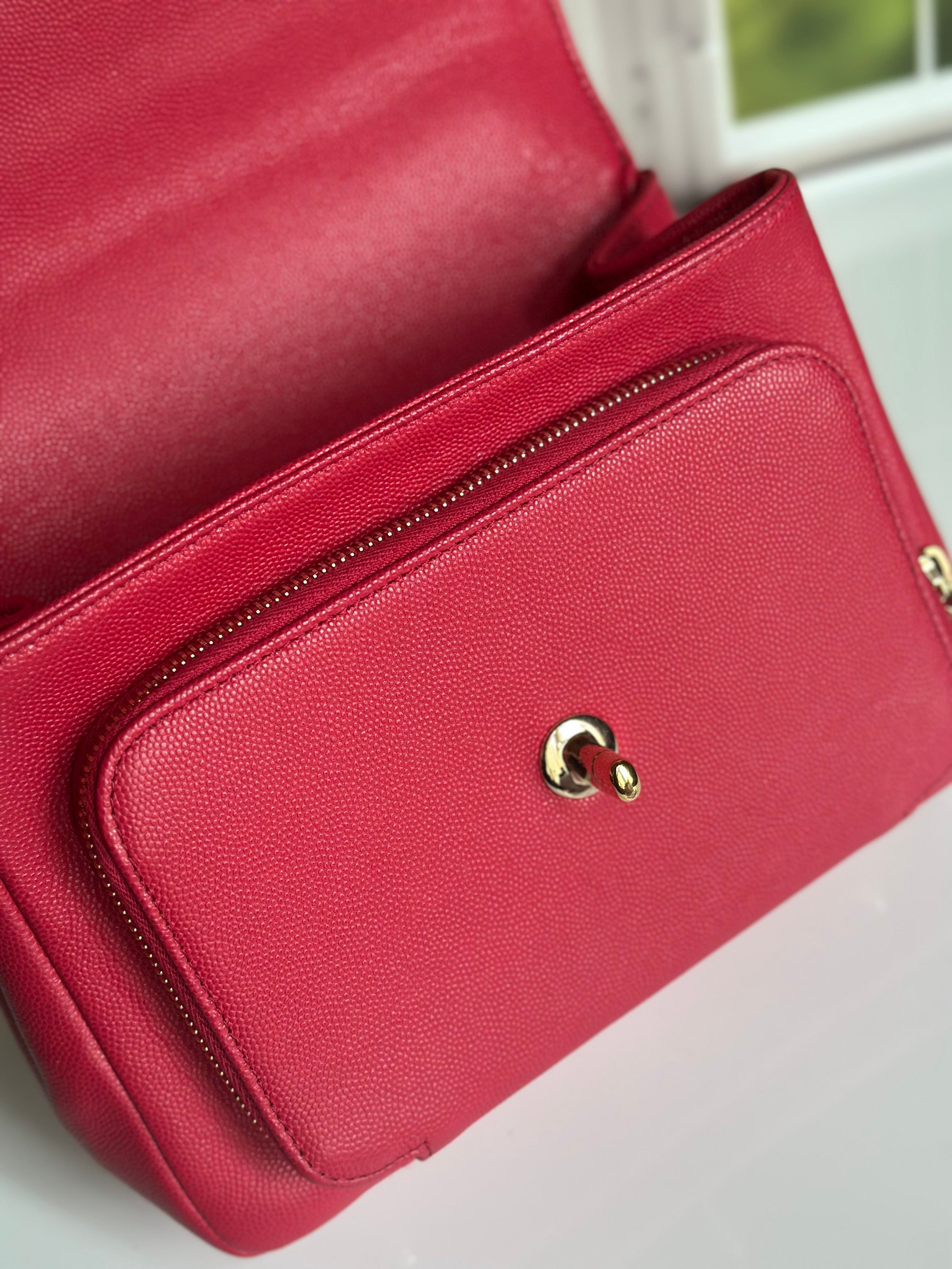 18S Chanel Small Business Affinity Flap Red Caviar GHW