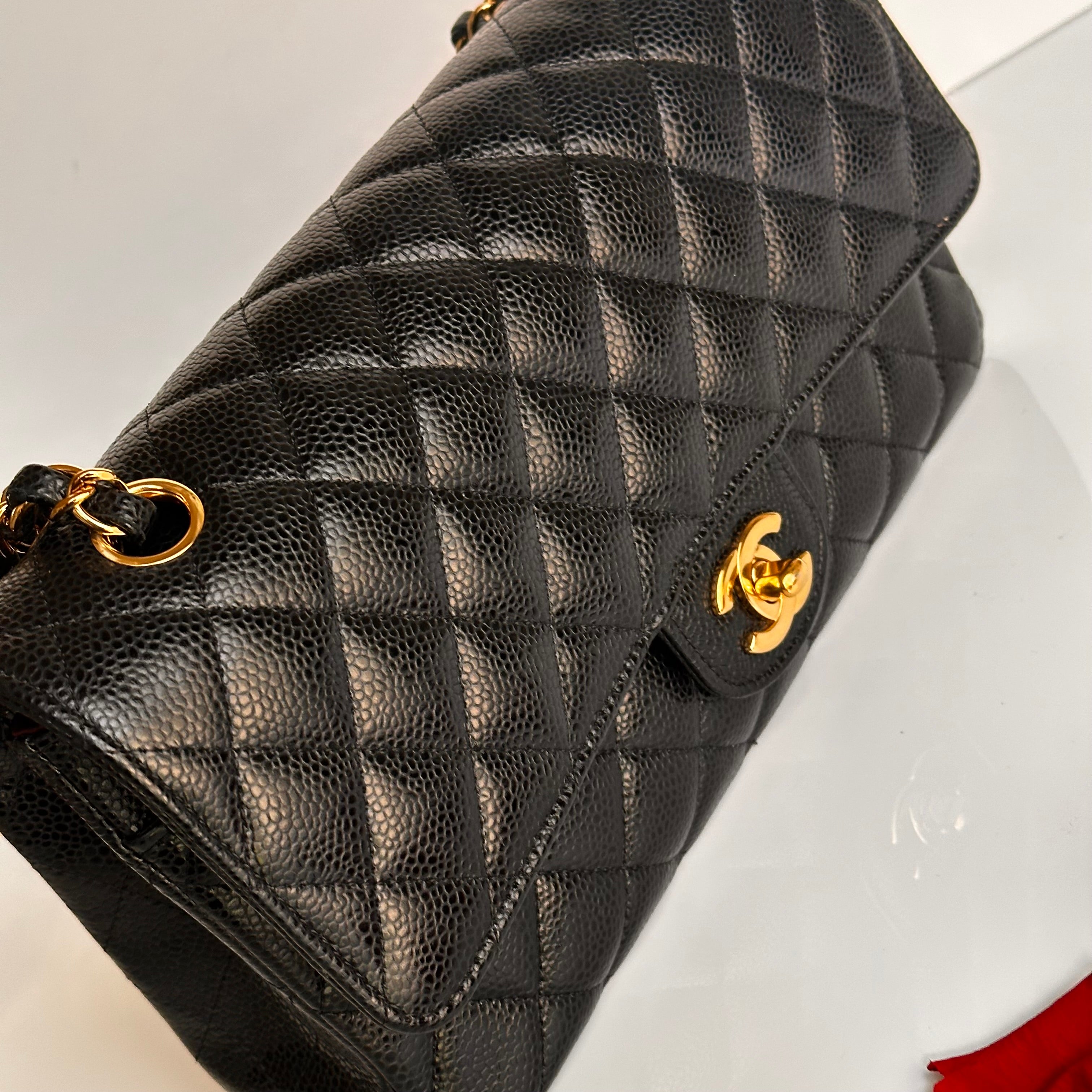 2022 Chanel Timeless Classic Medium Double Flap Black Caviar GHW