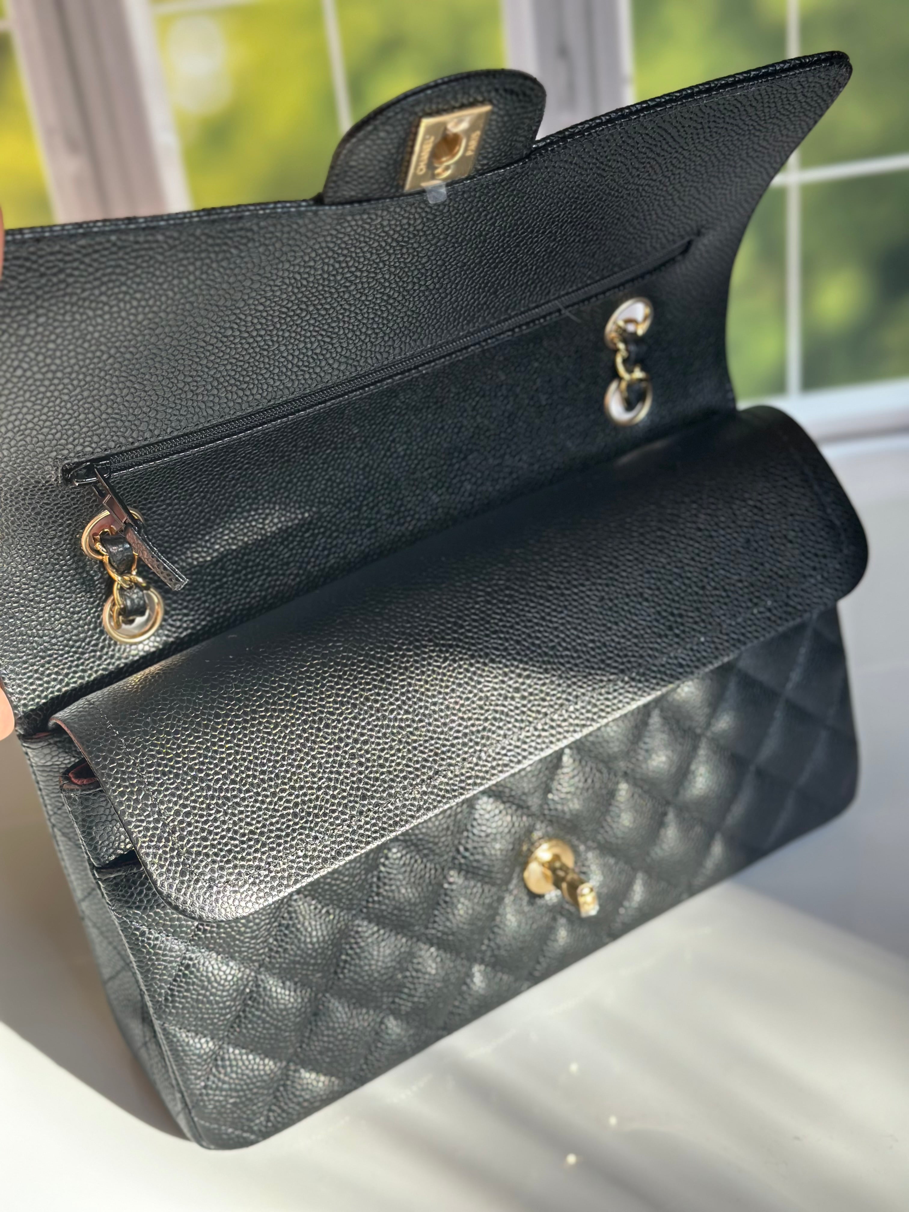 2023 BNIB Chanel Medium Classic Double Flap Black Caviar GHW