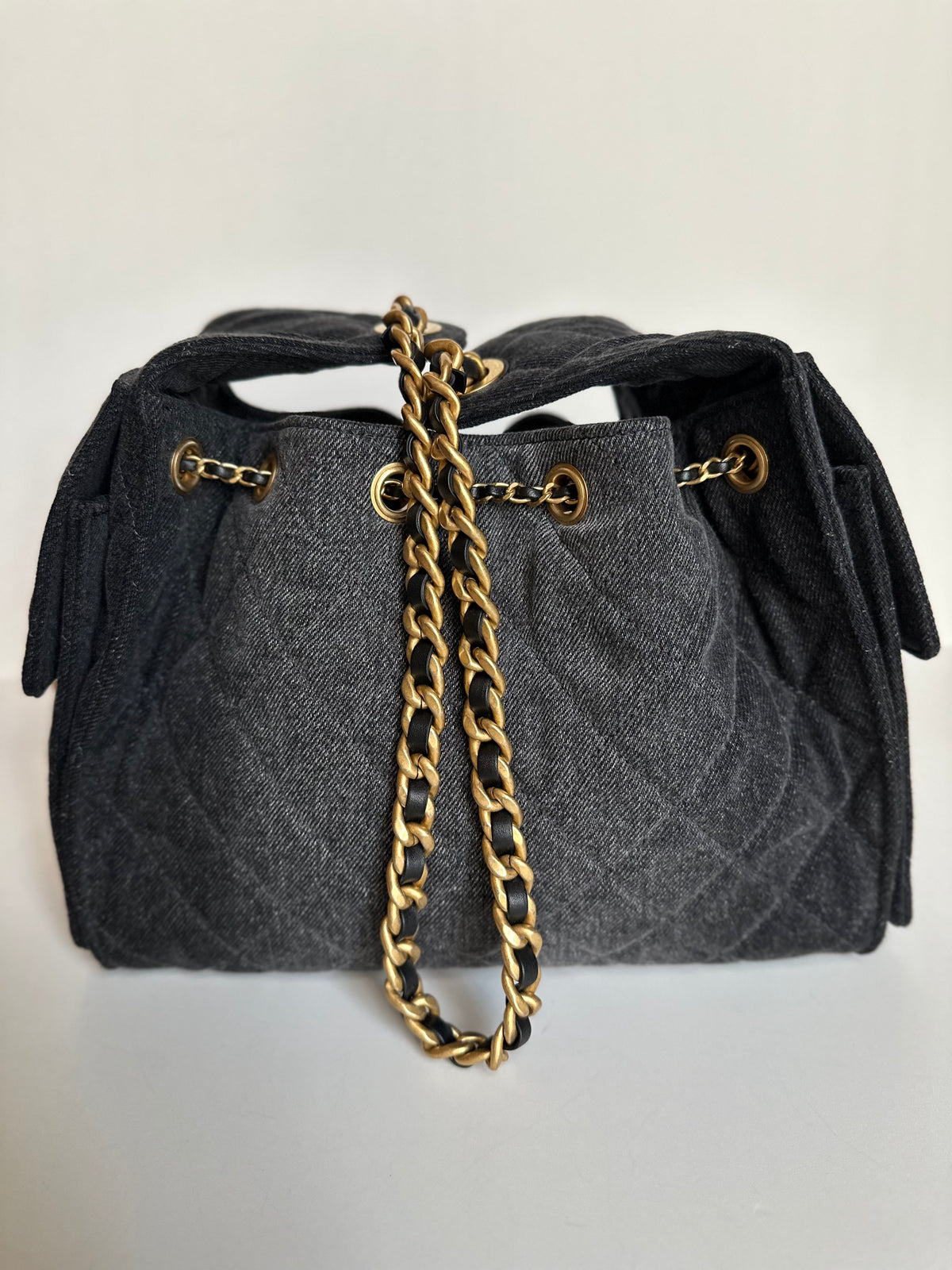 2026 Chanel Small 25 Hobo Bag Black Washed Denim GHW