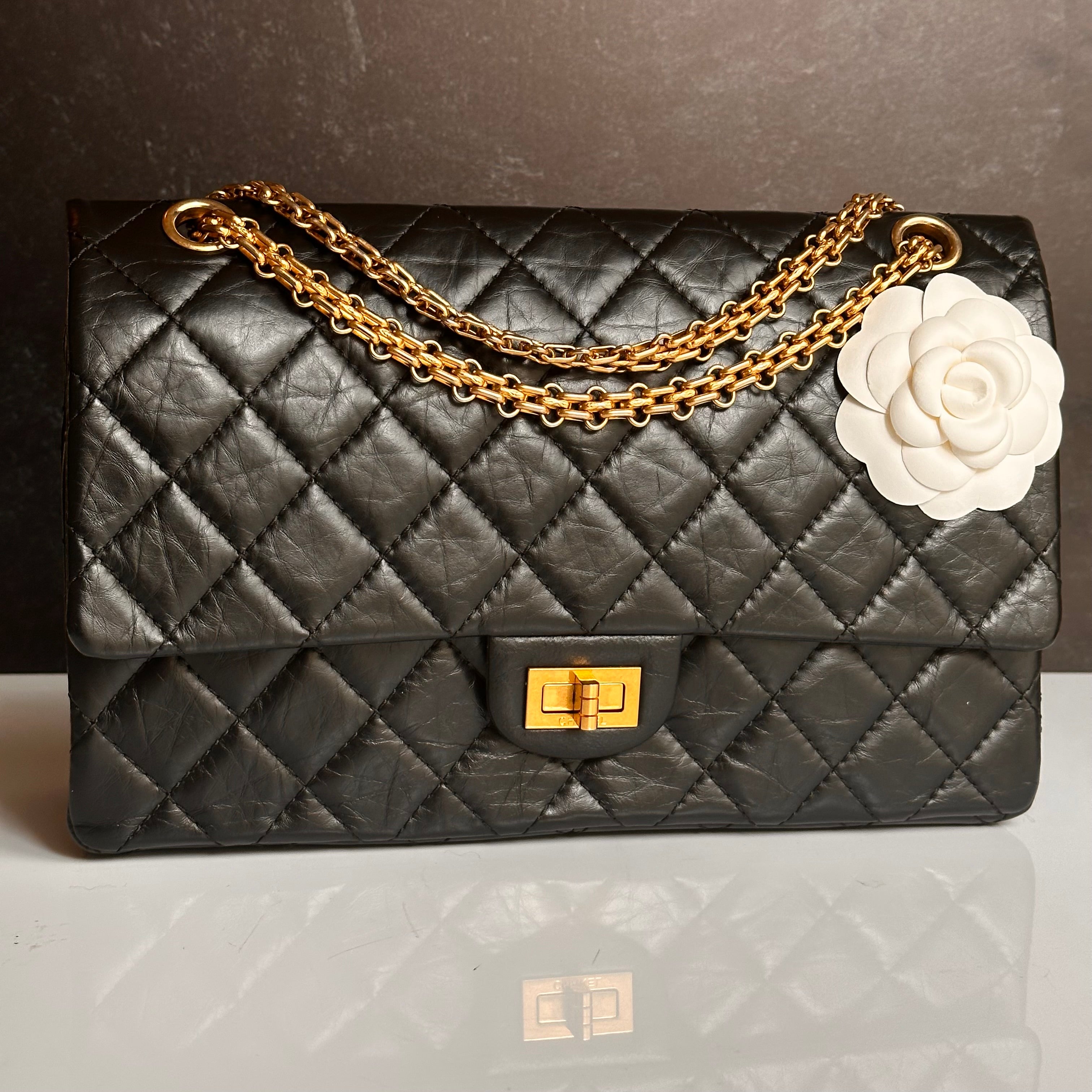 Chanel 2.55 Reissue Mademoiselle Flap Black Aged Calfskin GHW