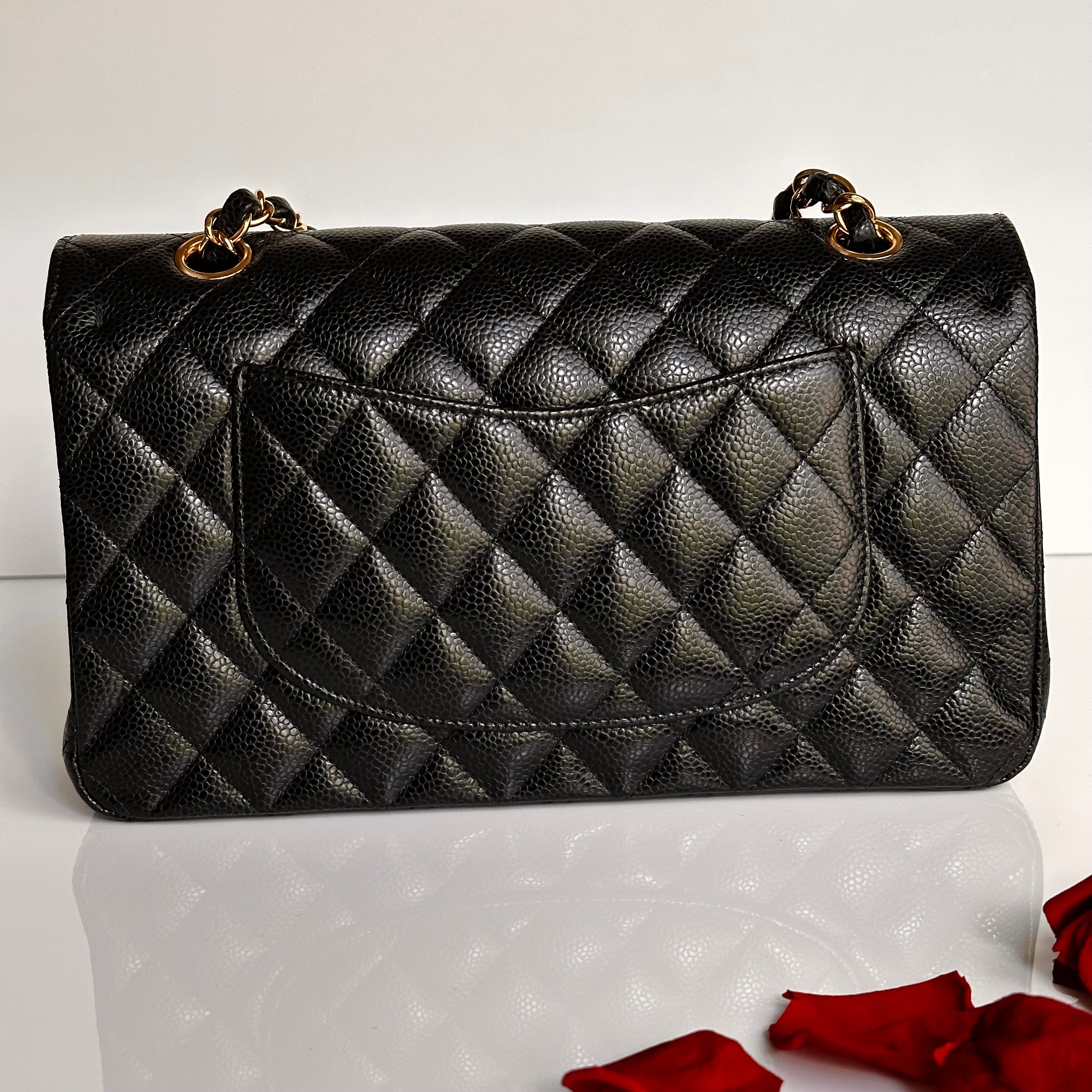 2022 Chanel Timeless Classic Medium Double Flap Black Caviar GHW