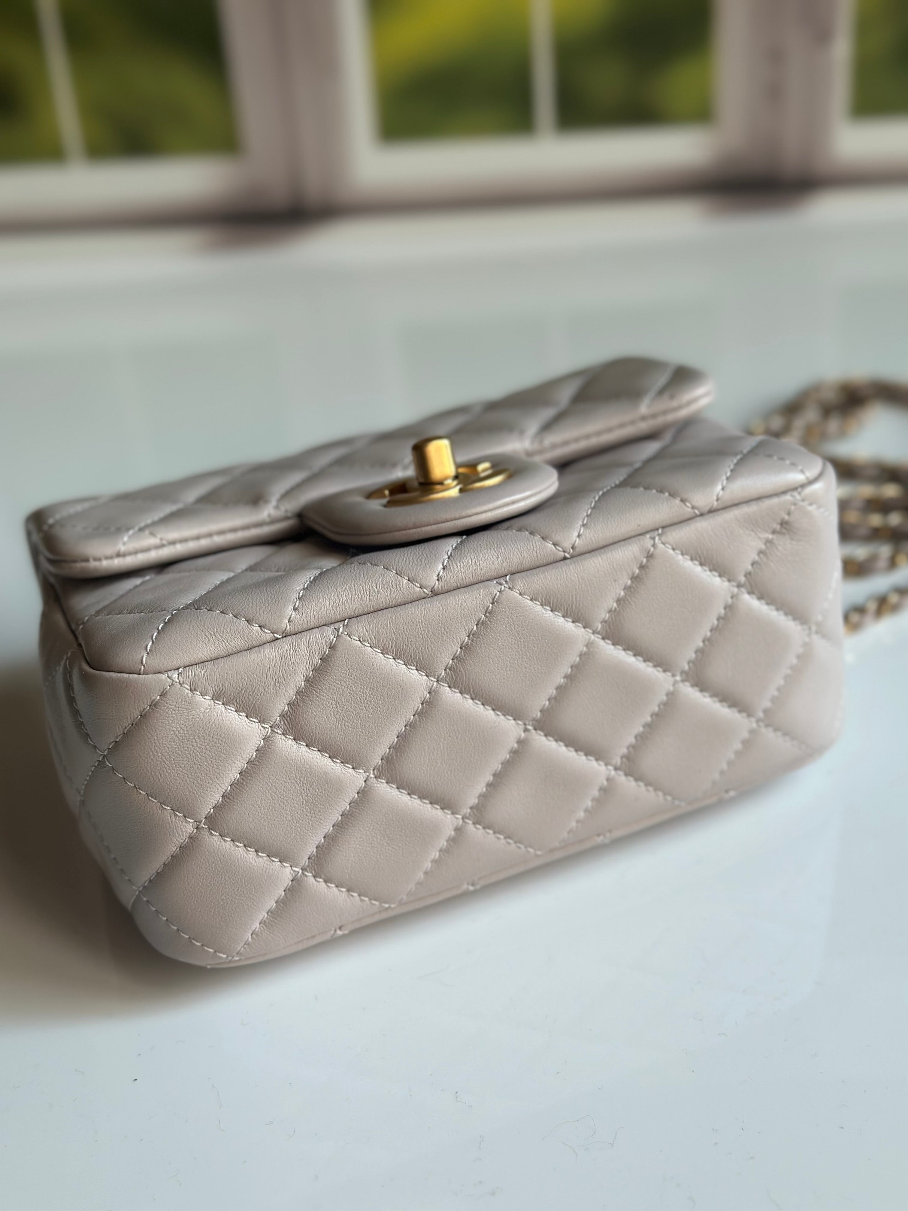 2021 Chanel Mini Pearl Crush Flap Lilac Lambskin & GHW