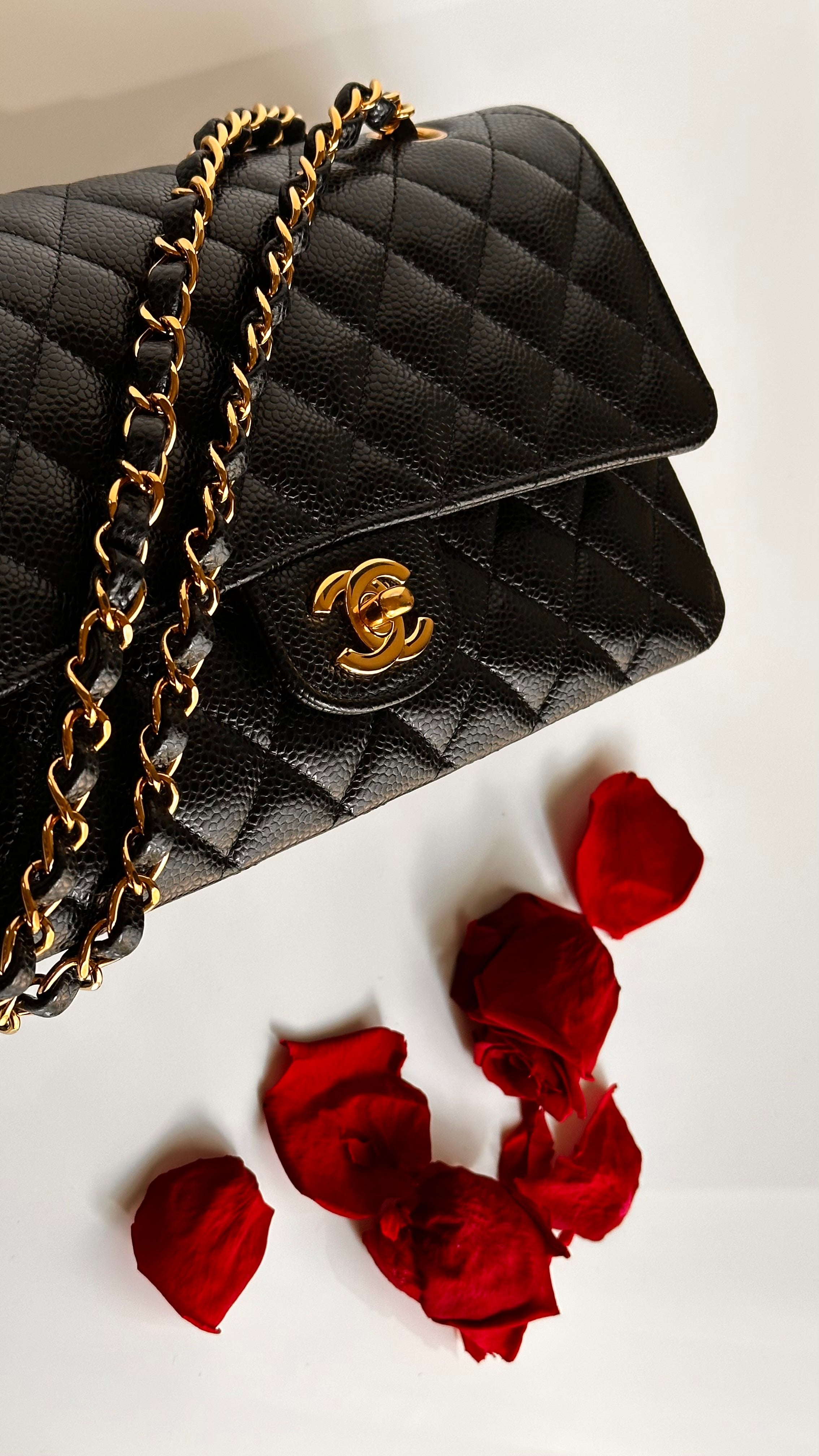 2022 Chanel Timeless Classic Medium Double Flap Black Caviar GHW