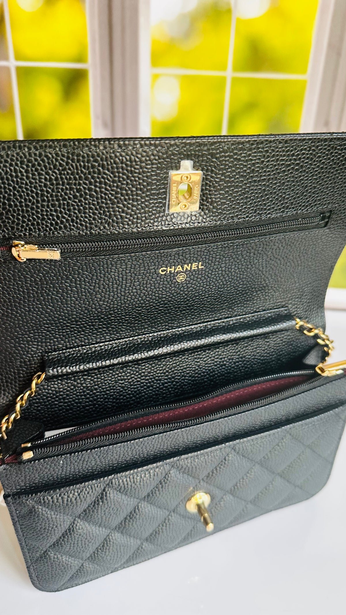 Newest Edition Chanel Wallet on Chain w/ Turnlock Clasp Black Caviar GHW
