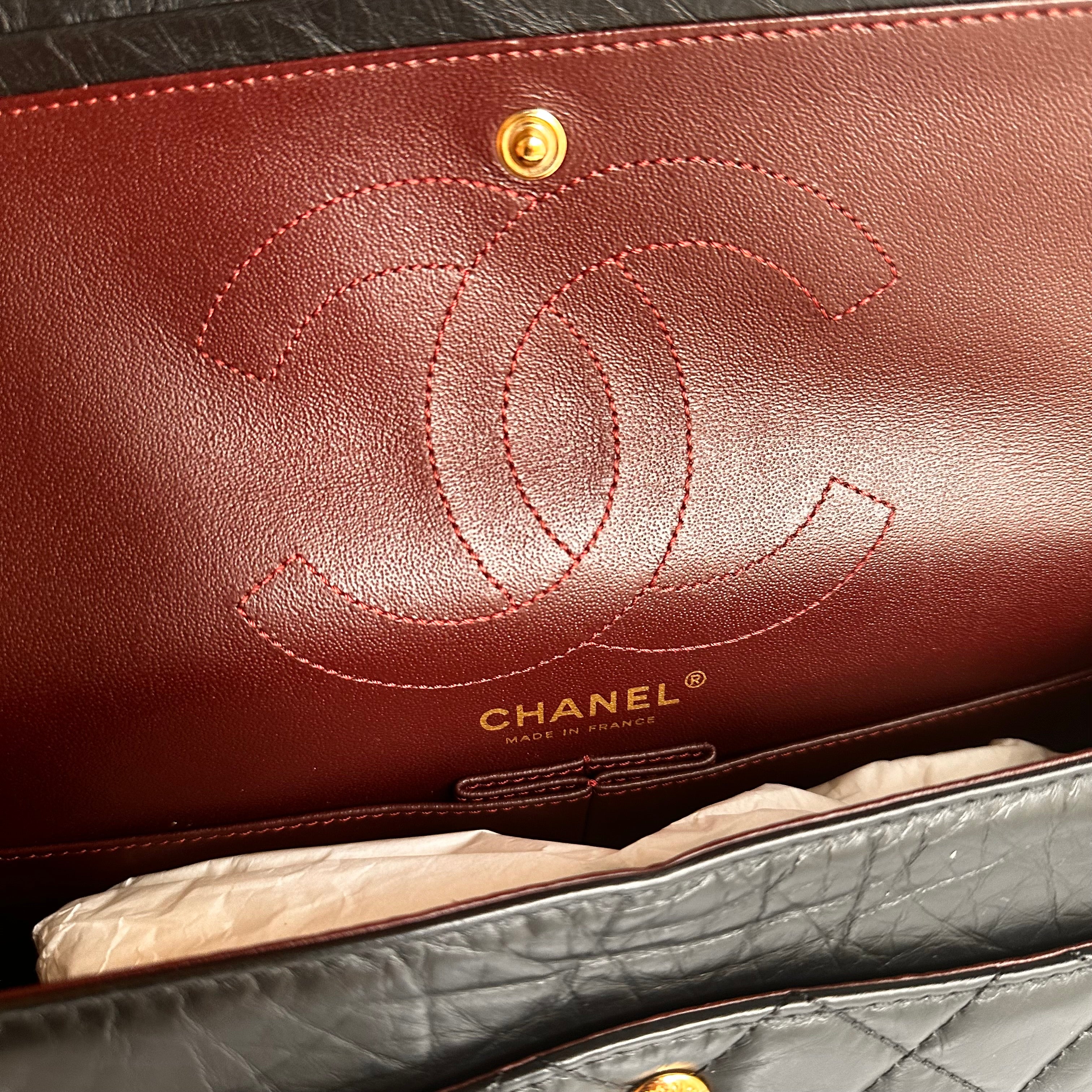 Chanel 2.55 Reissue Mademoiselle Flap Black Aged Calfskin GHW