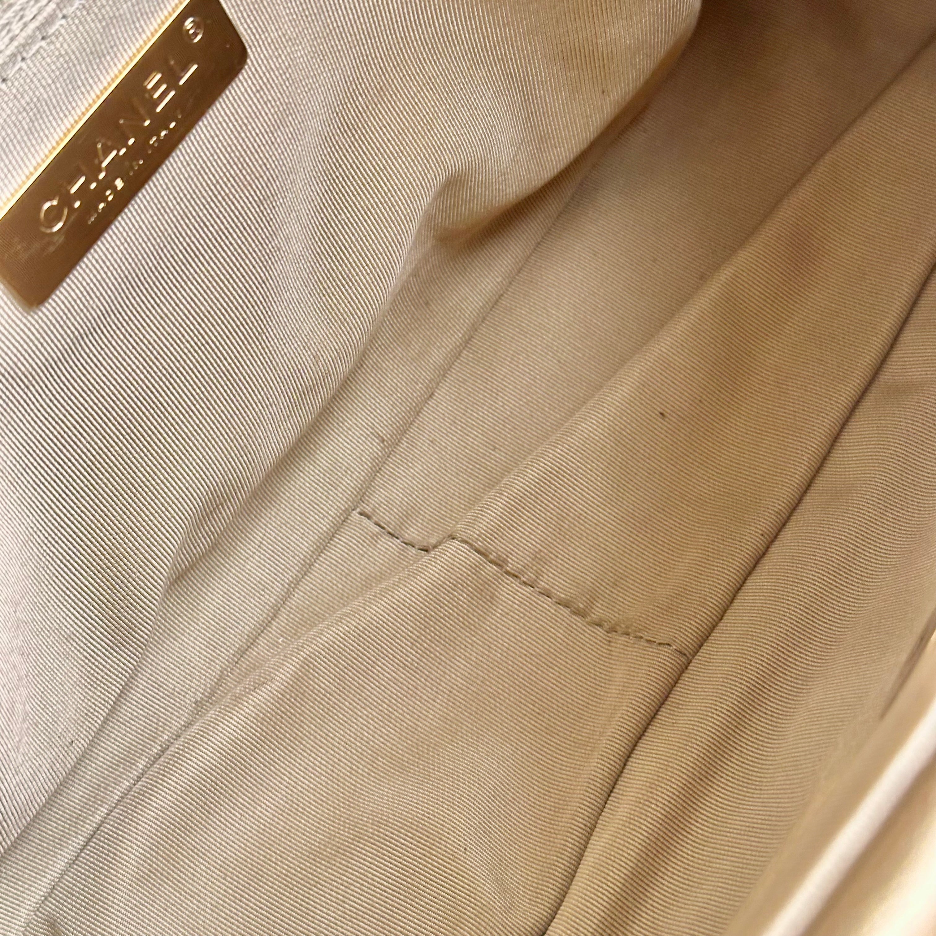 20B Chanel Medium-Large 19 Flap Metallic Gold Goatskin Mix Hardware and Cotton Linings