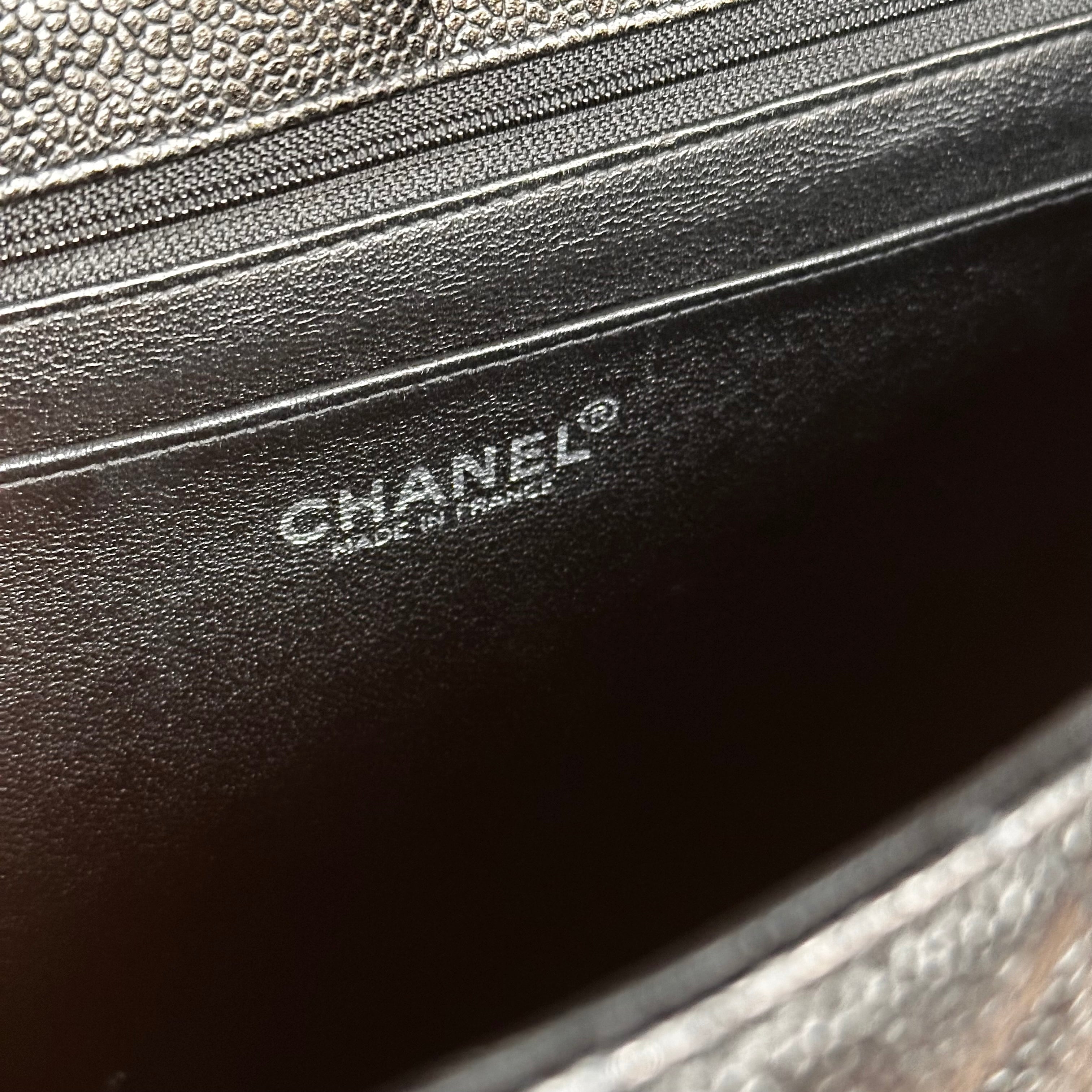 2001 Chanel Vintage Jumbo Black Caviar SHW