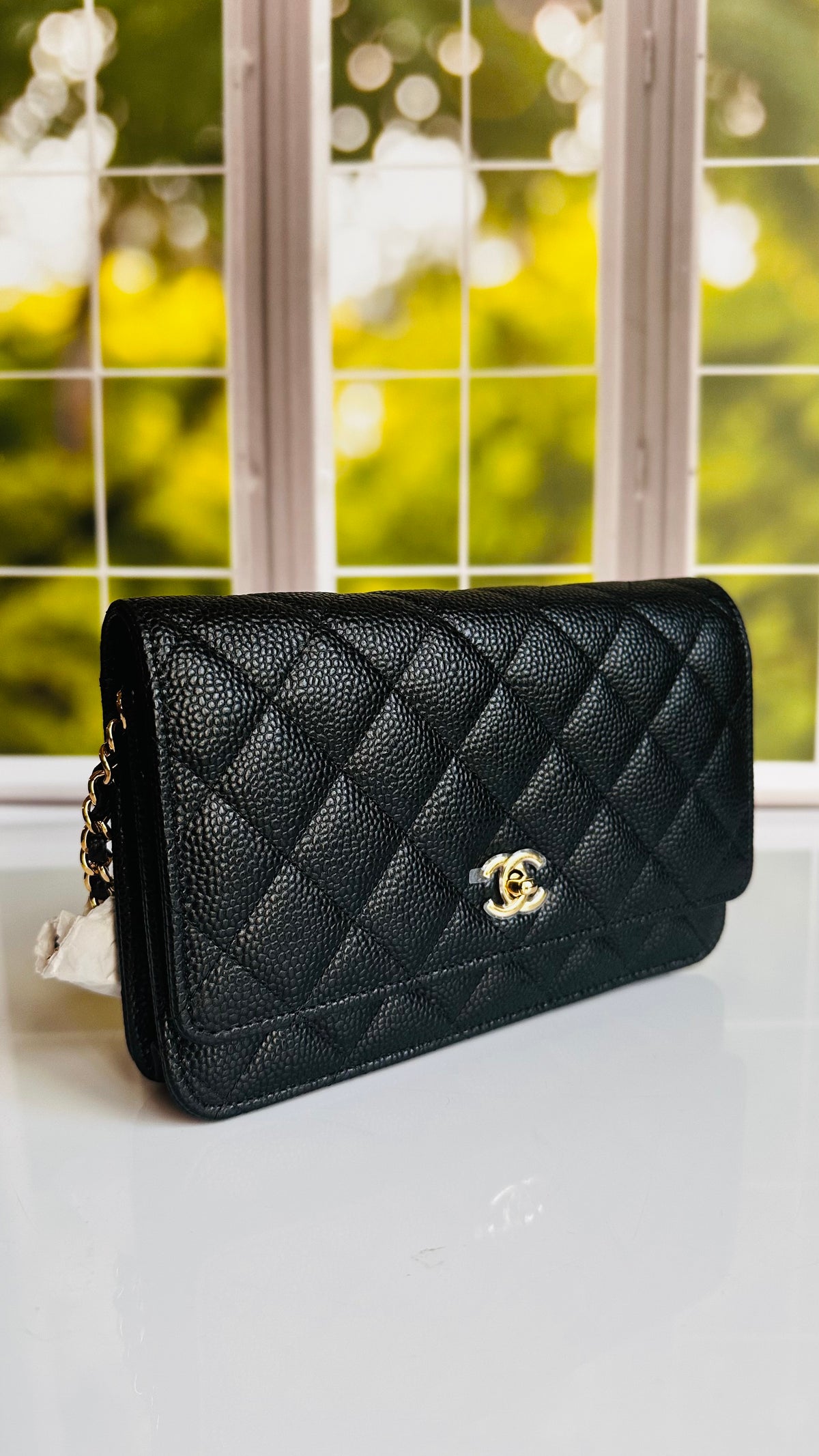 Newest Edition Chanel Wallet on Chain w/ Turnlock Clasp Black Caviar GHW