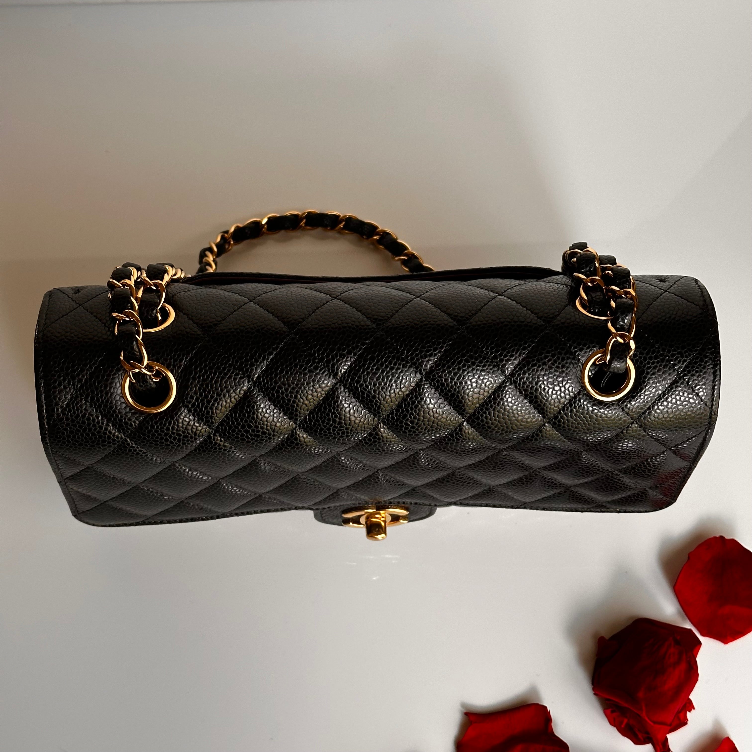 2022 Chanel Timeless Classic Medium Double Flap Black Caviar GHW