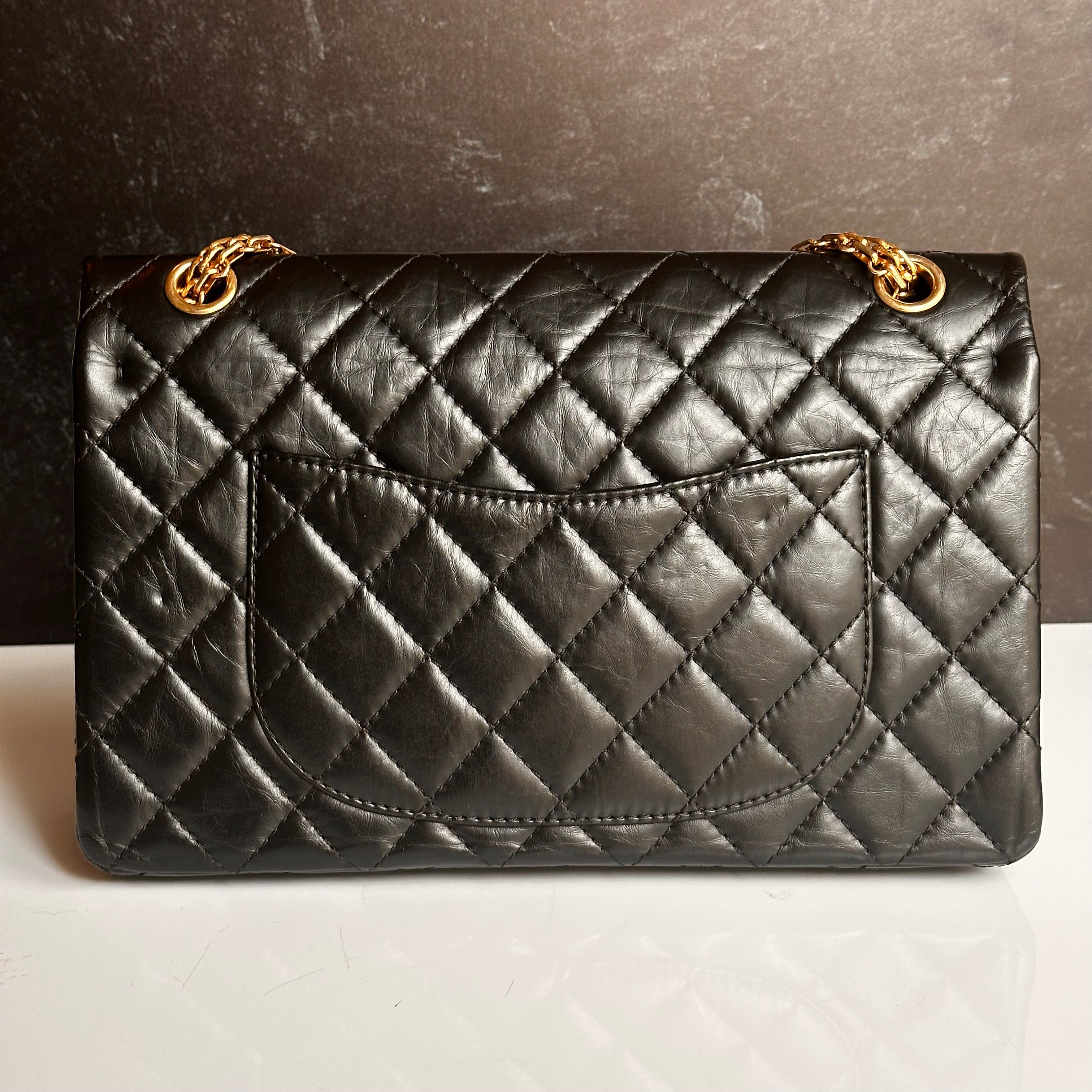 Chanel 2.55 Reissue Mademoiselle Flap Black Aged Calfskin GHW