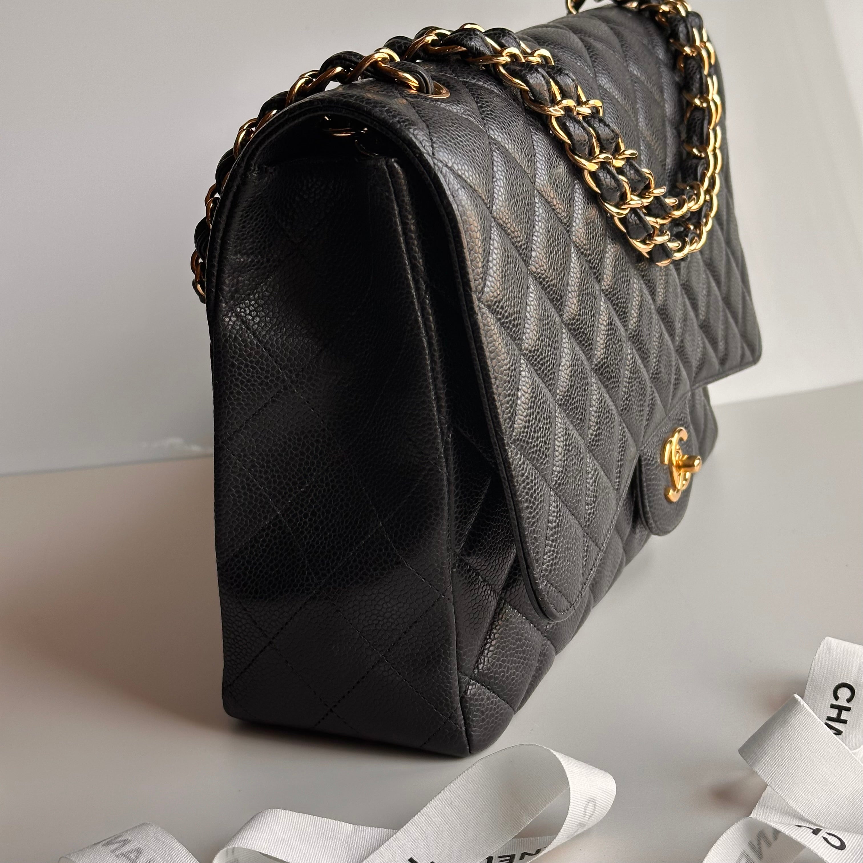 Chanel Maxi Classic Single Flap Black Caviar GHW