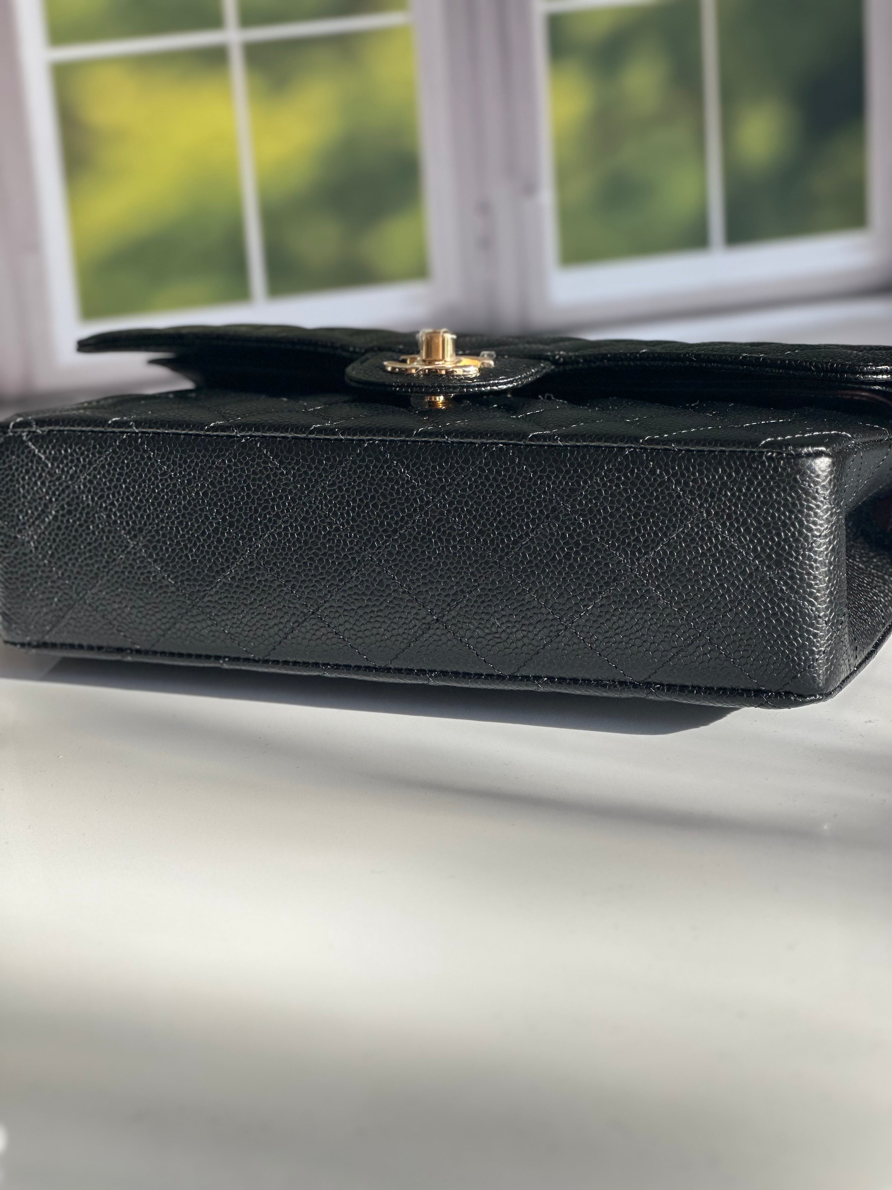 2023 BNIB Chanel Medium Classic Double Flap Black Caviar GHW