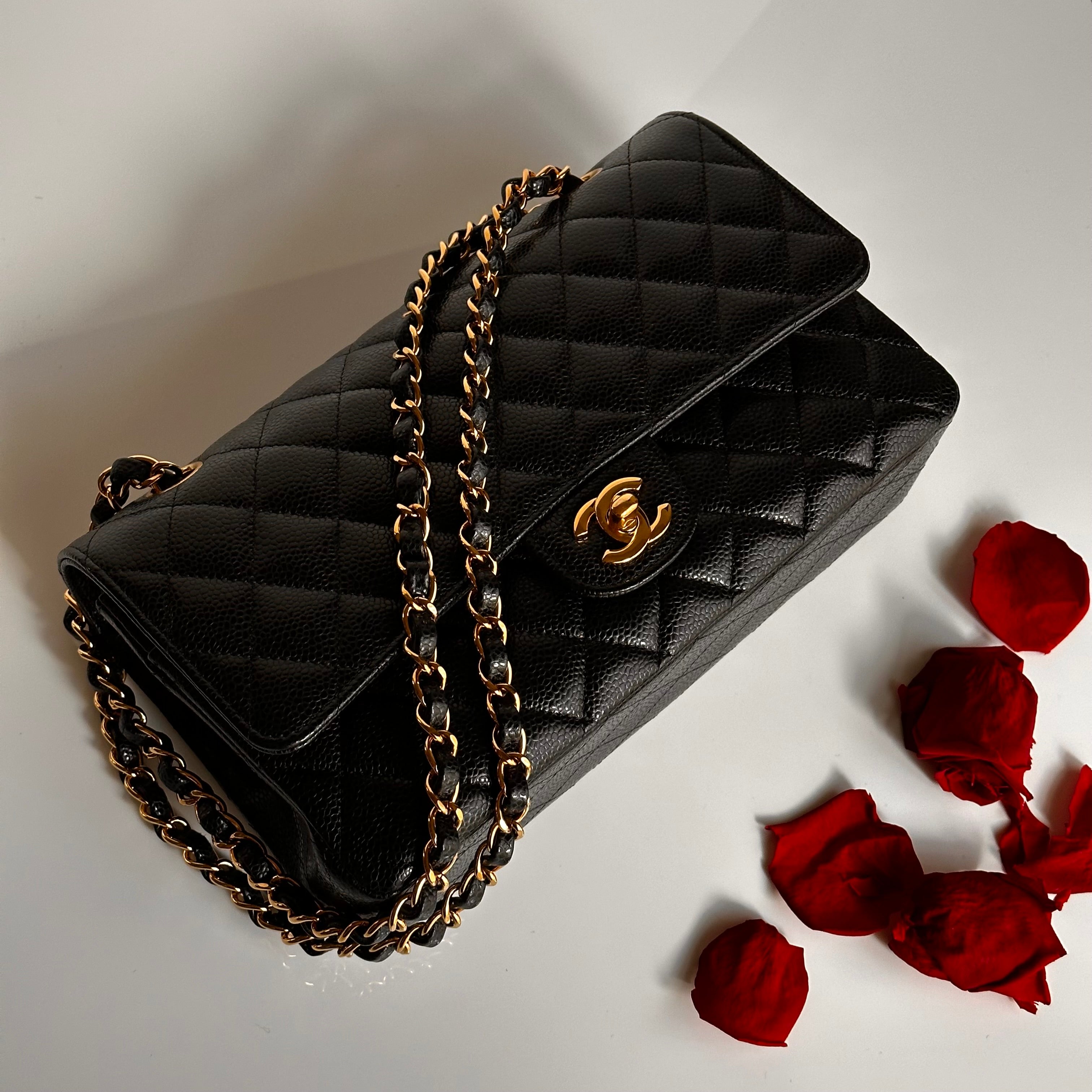 2022 Chanel Timeless Classic Medium Double Flap Black Caviar GHW