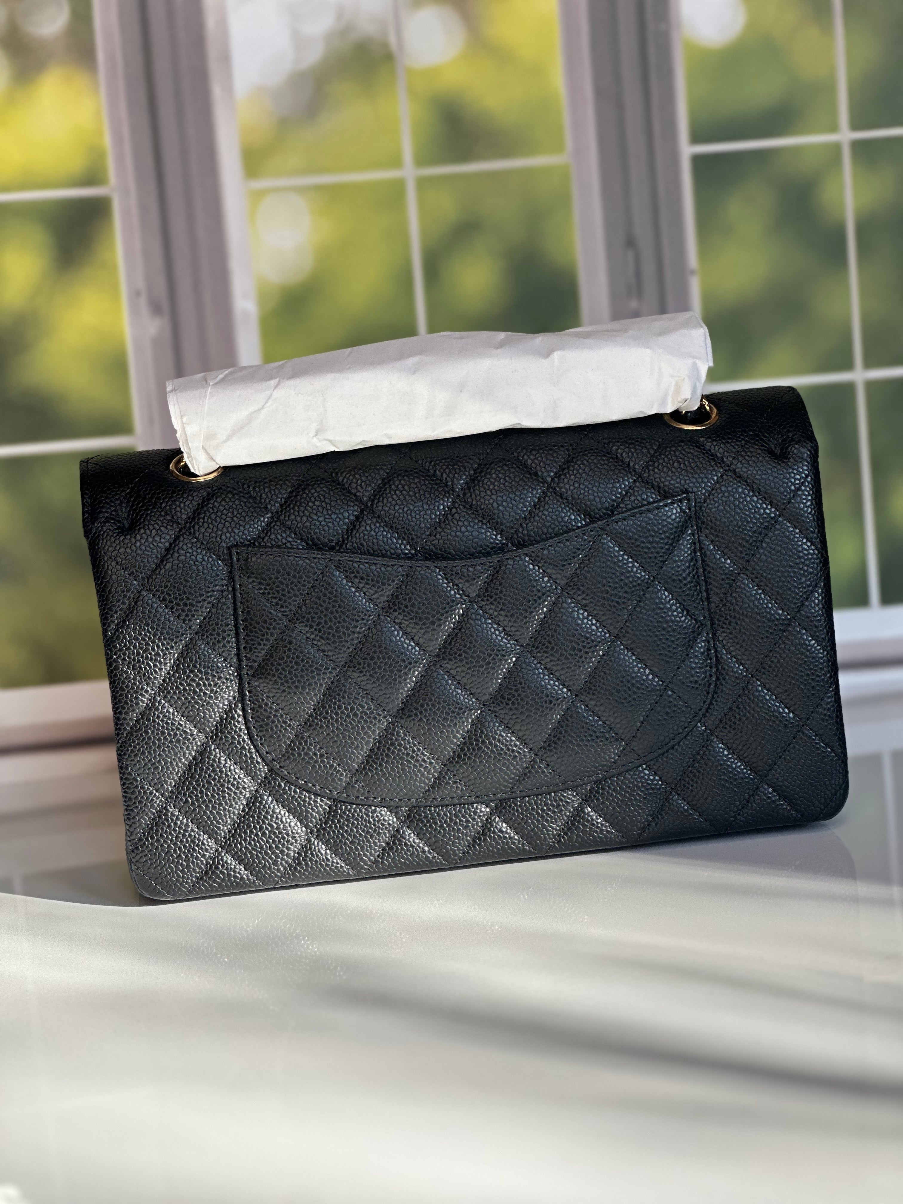 2023 BNIB Chanel Medium Classic Double Flap Black Caviar GHW