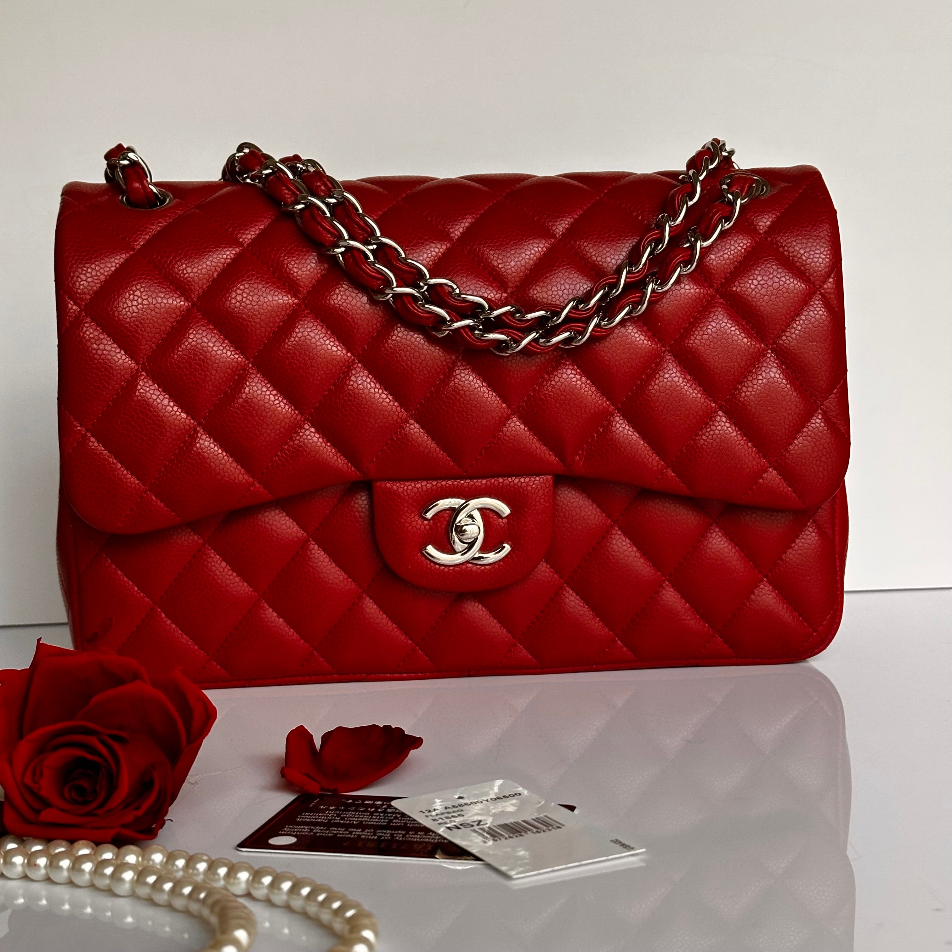 The Iconic 12A Chanel Timeless Classic Jumbo Dark Red Caviar SHW