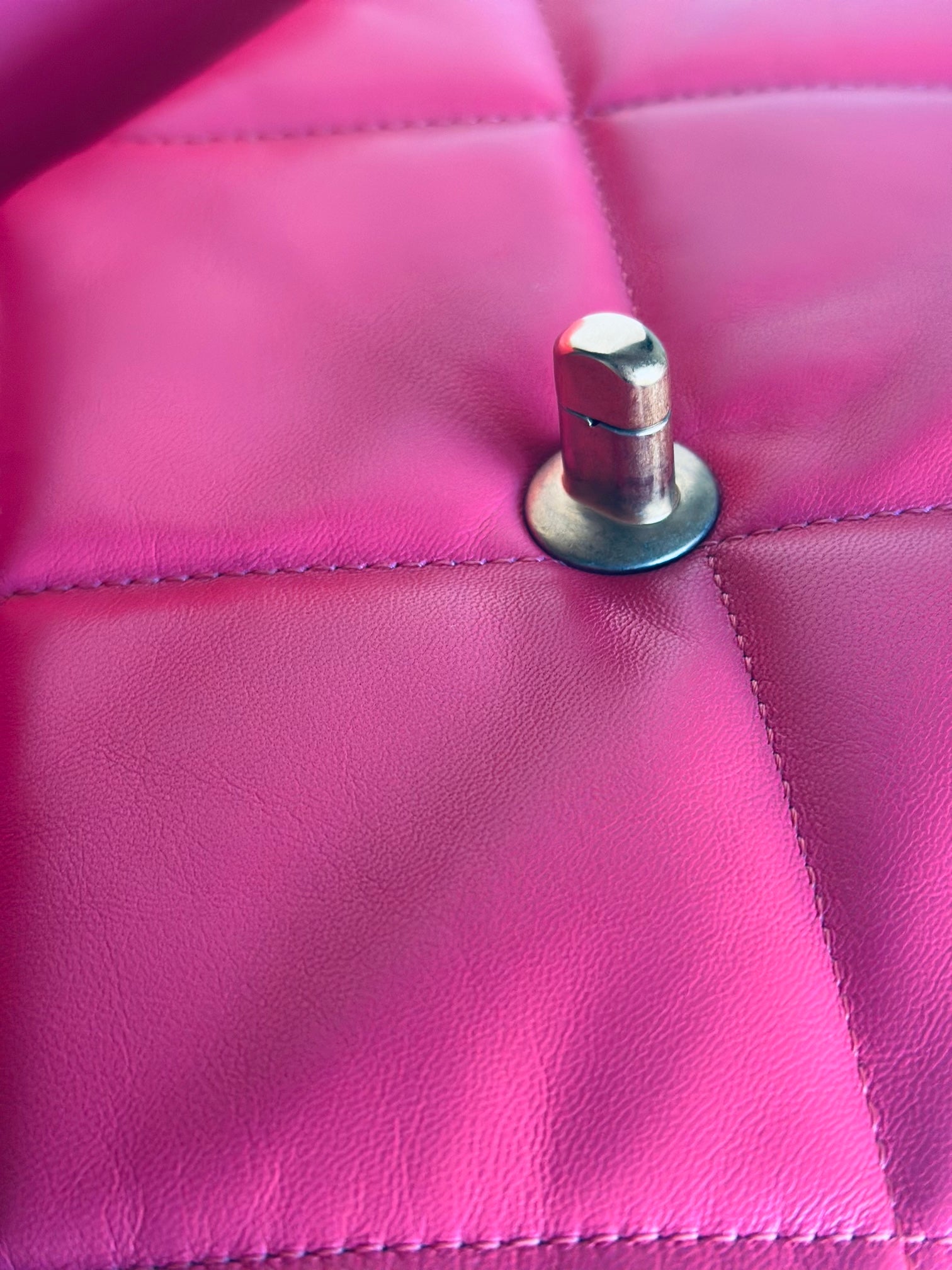 2020 Chanel 19 Large Flap Dark Pink Goatskin Trio-Mix Finish Hardware