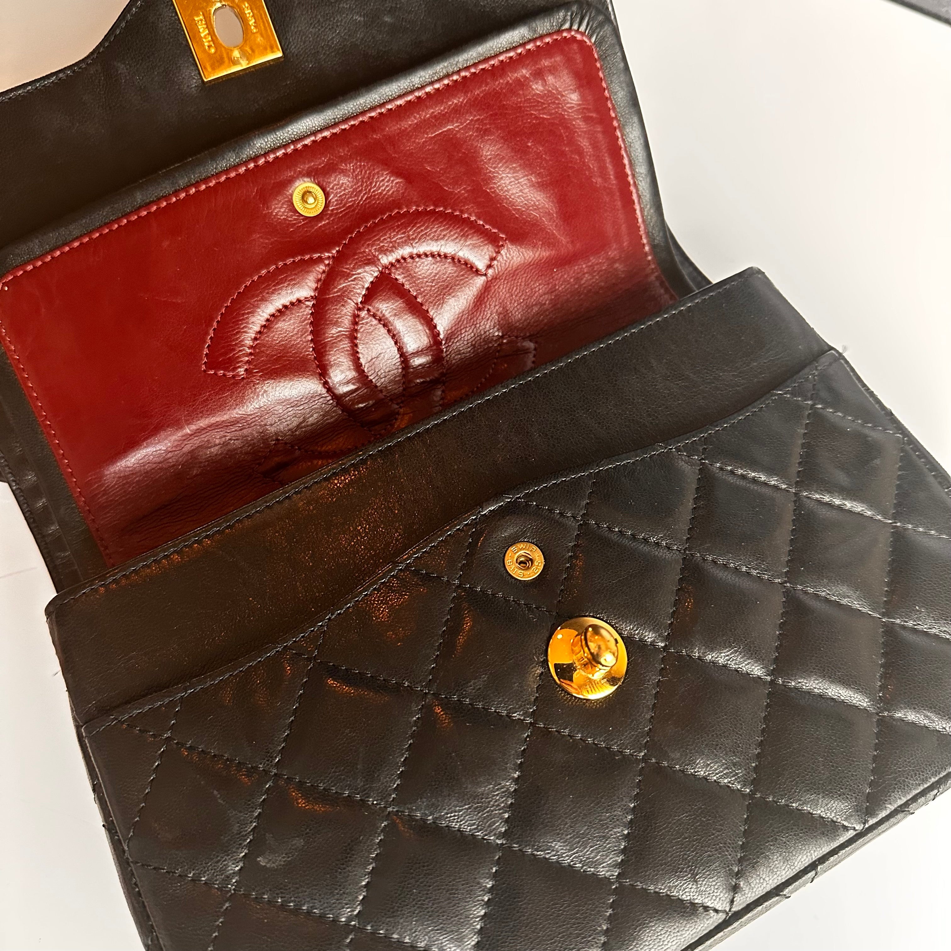 Chanel Vintage Small Paris Flap Black Lambskin 24K GHW