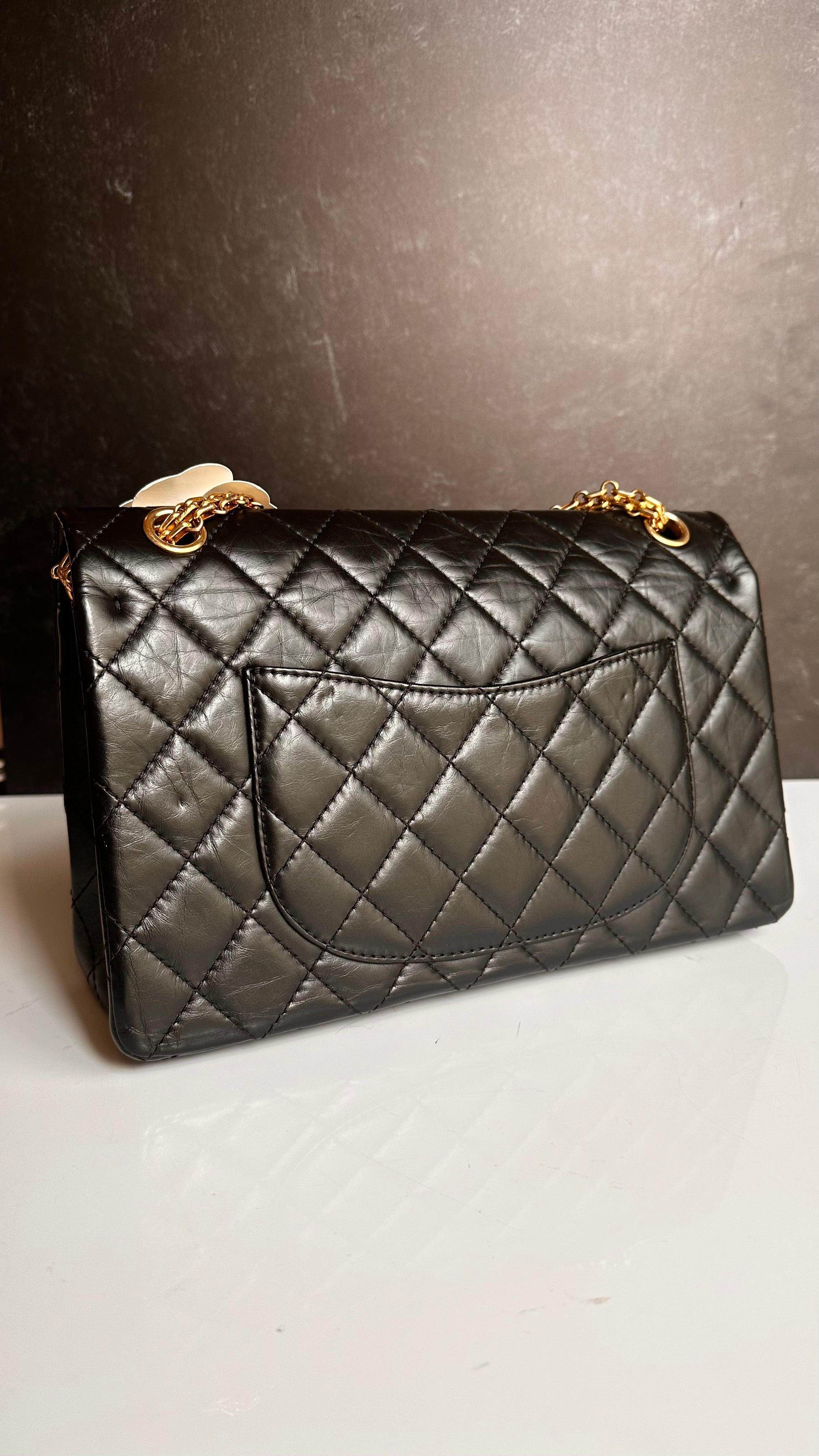 Chanel 2.55 Reissue Mademoiselle Flap Black Aged Calfskin GHW