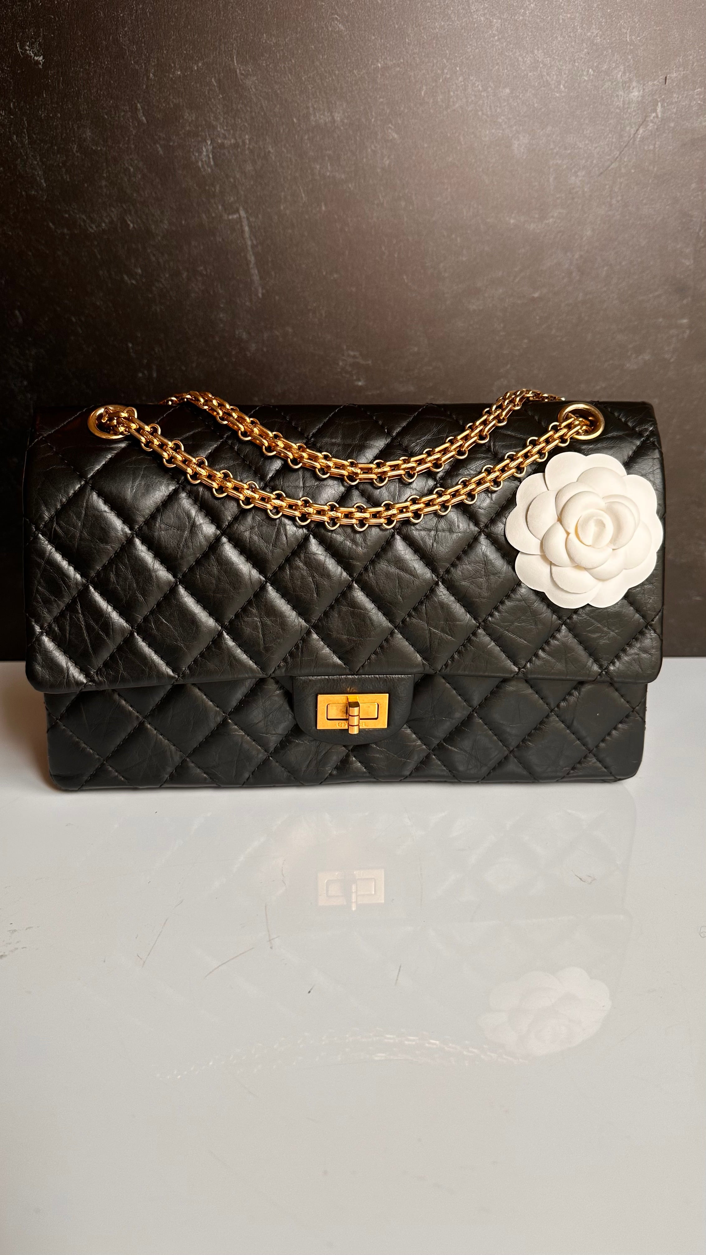 Chanel 2.55 Reissue Mademoiselle Flap Black Aged Calfskin GHW