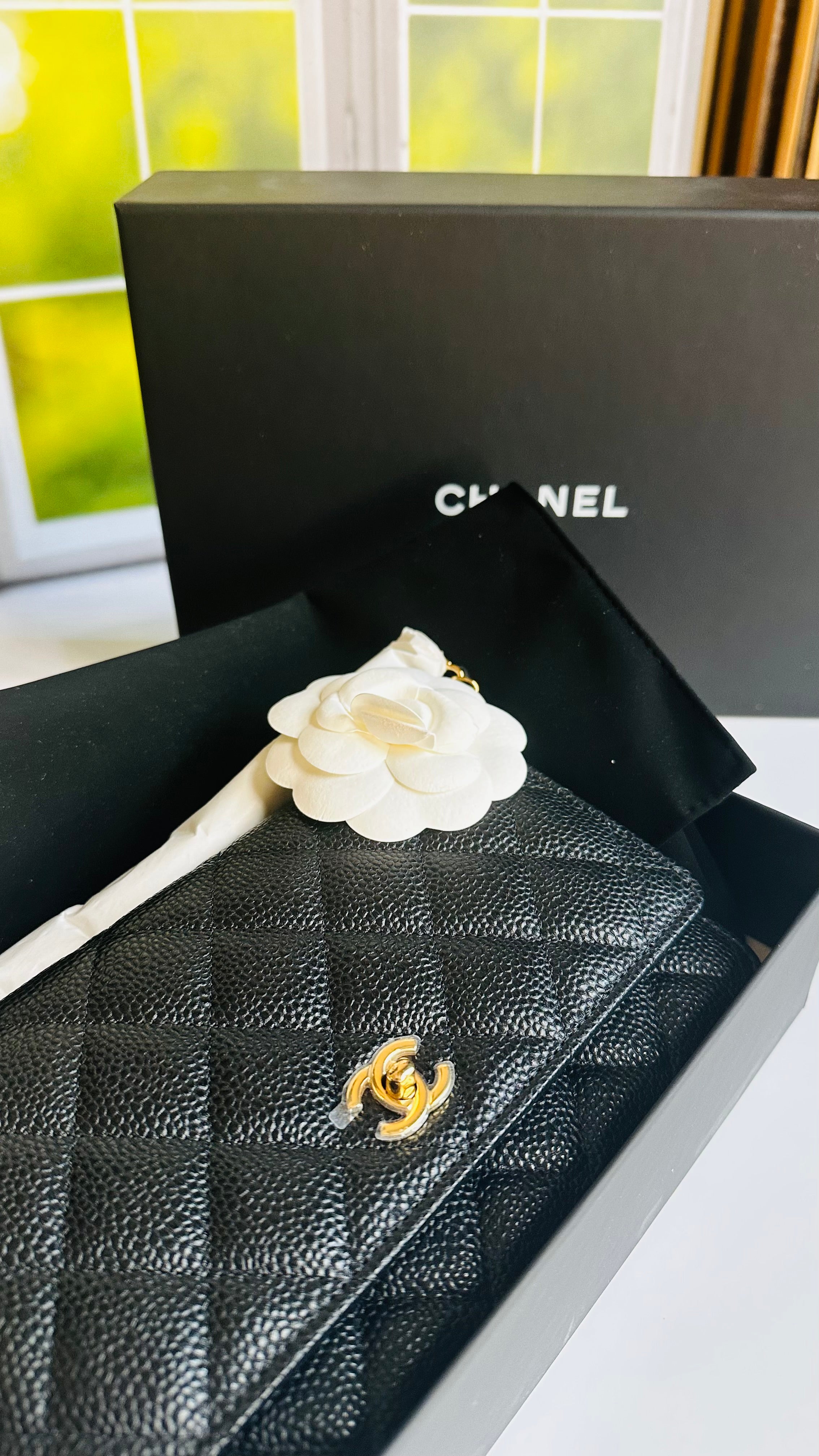 Newest Edition Chanel Wallet on Chain w/ Turnlock Clasp Black Caviar GHW