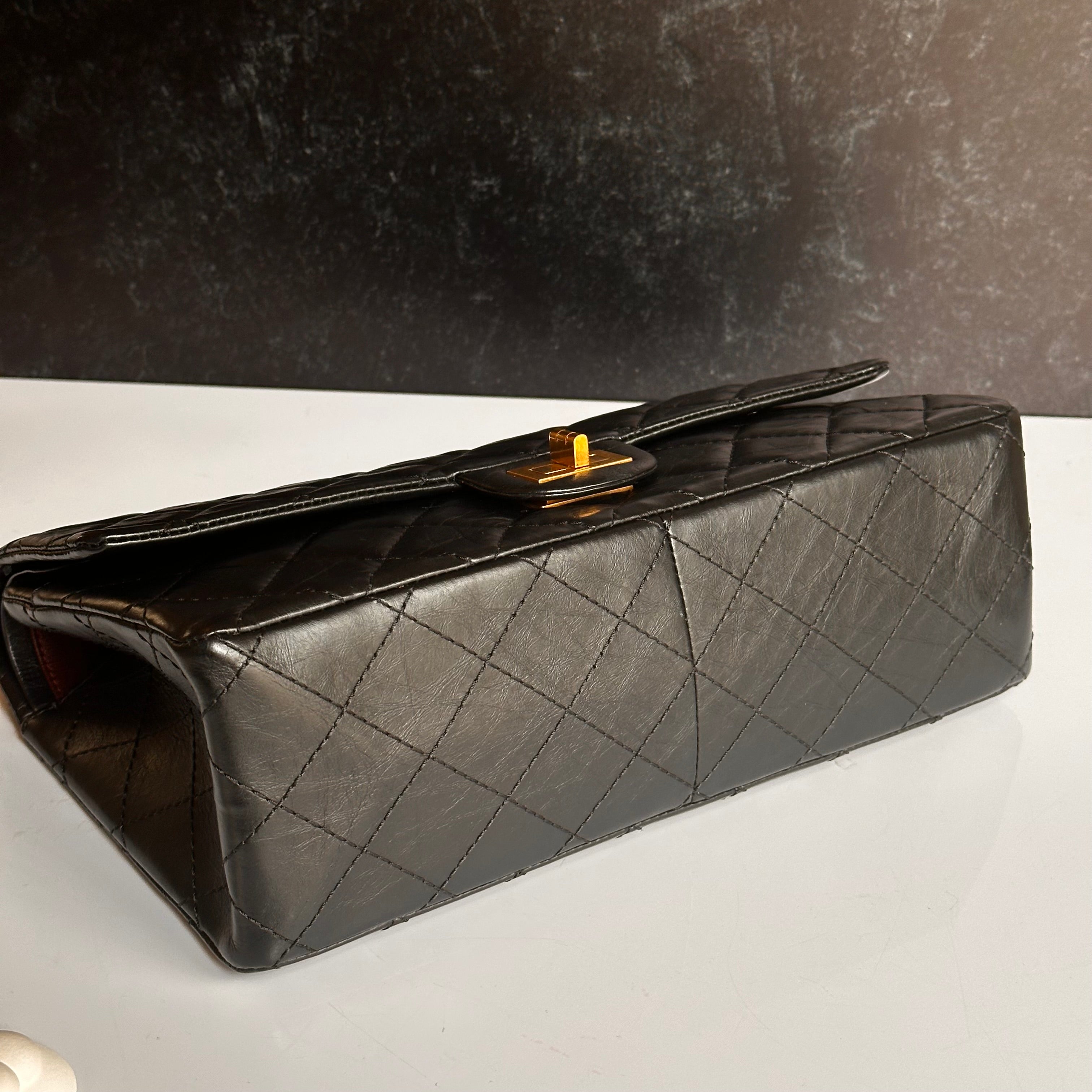 Chanel 2.55 Reissue Mademoiselle Flap Black Aged Calfskin GHW