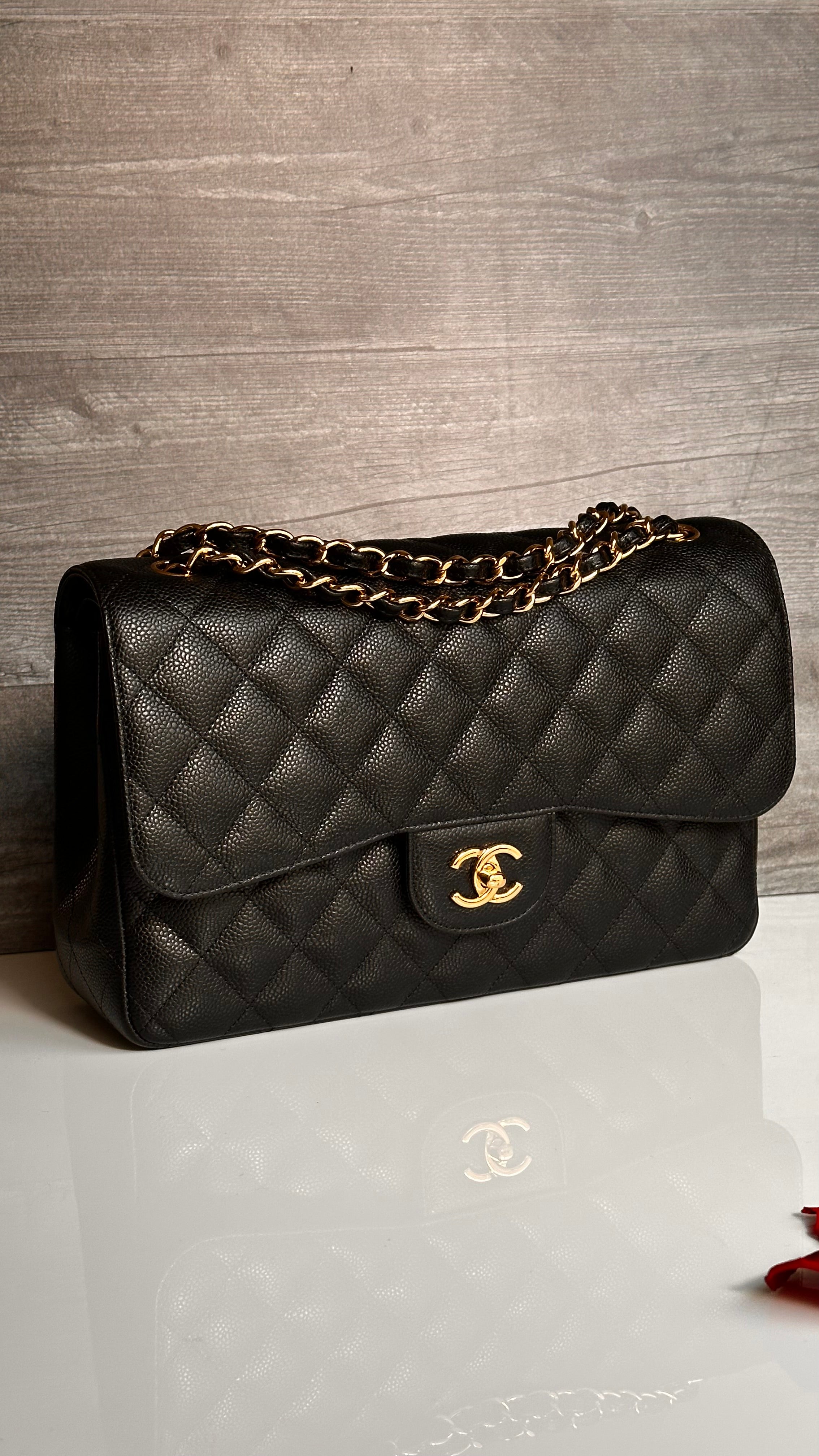 Chanel Jumbo Timeless Classic Double Flap Black Caviar GHW