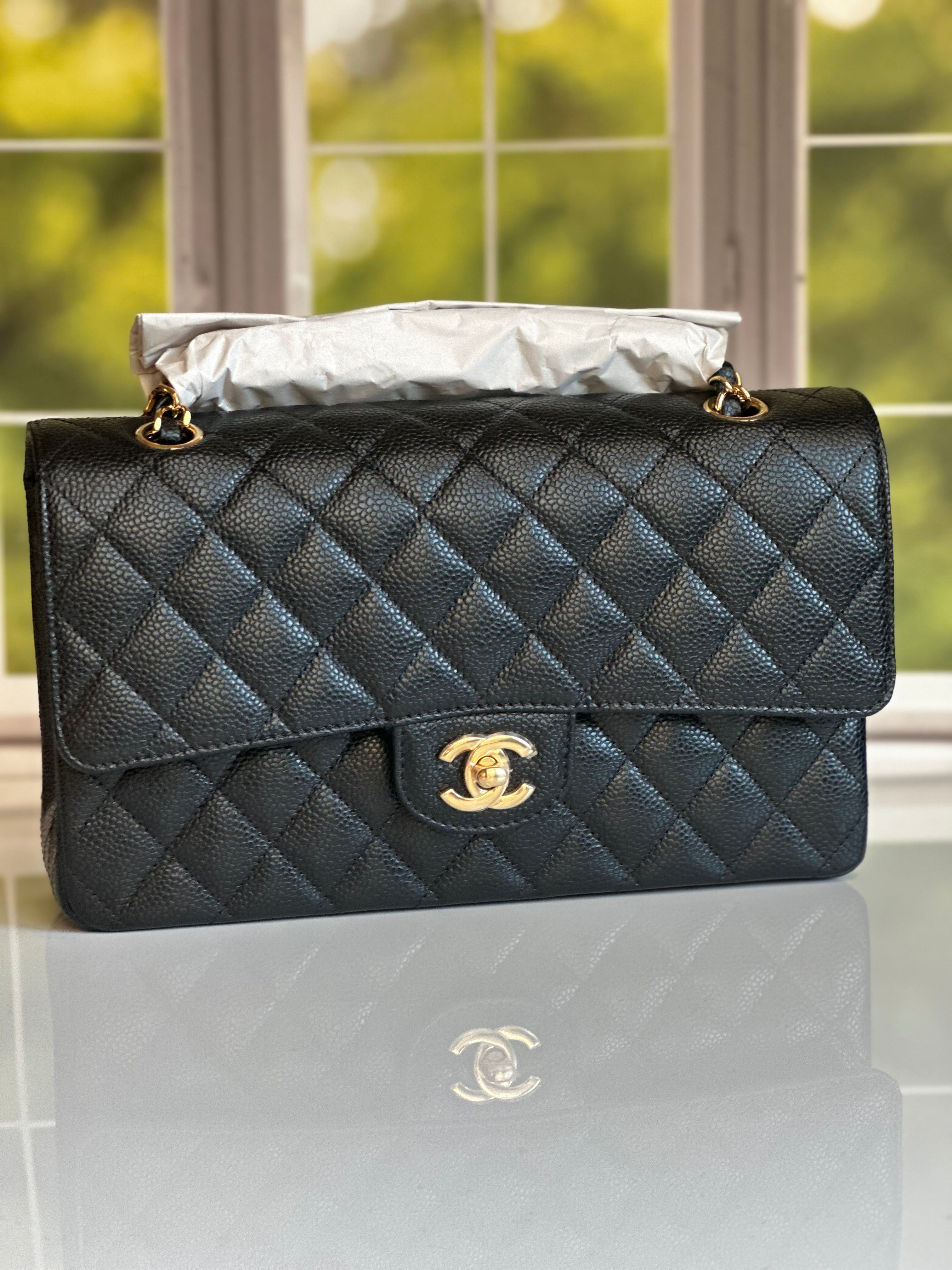 2023 BNIB Chanel Medium Classic Double Flap Black Caviar GHW
