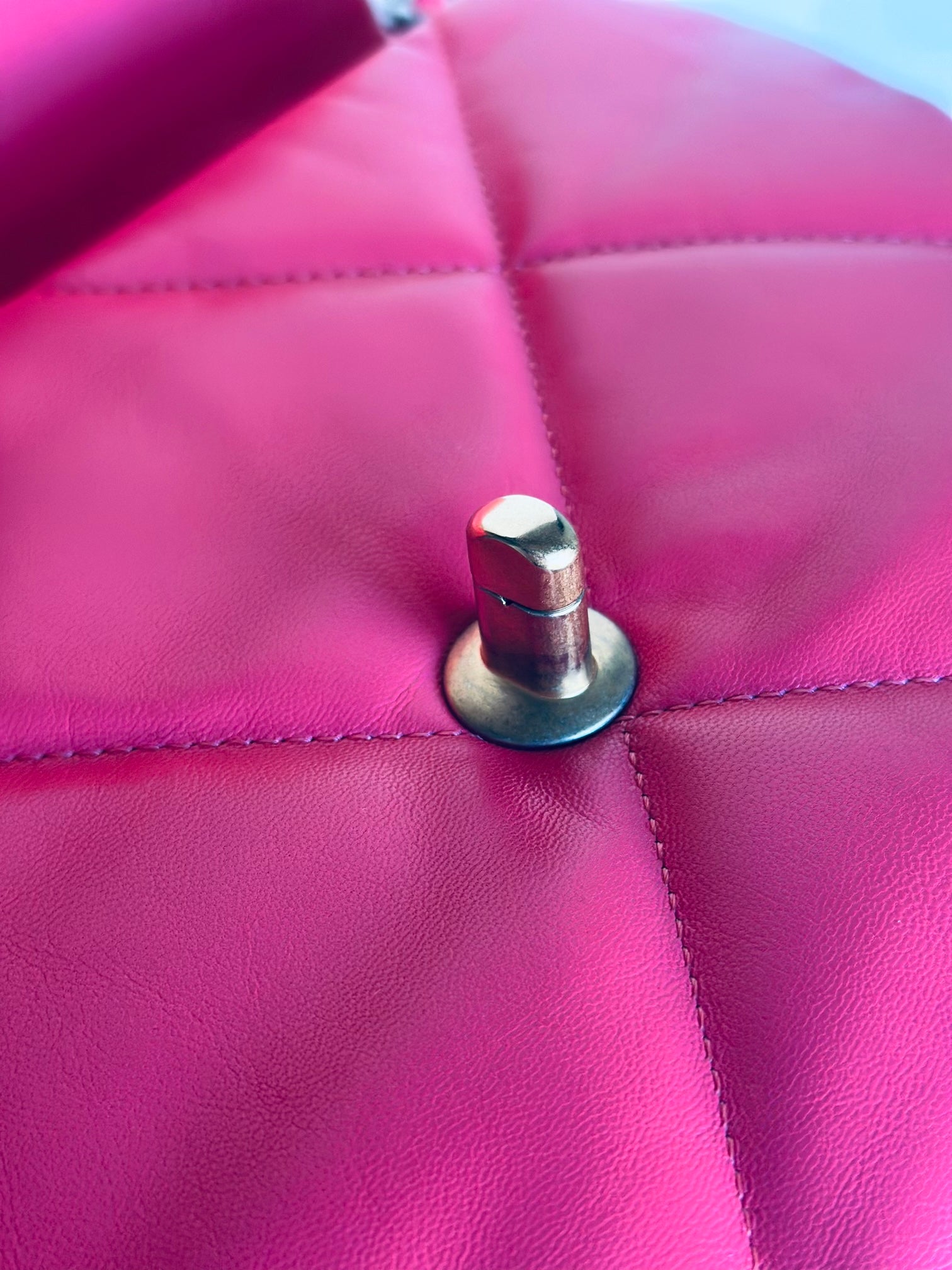 2020 Chanel 19 Large Flap Dark Pink Goatskin Trio-Mix Finish Hardware