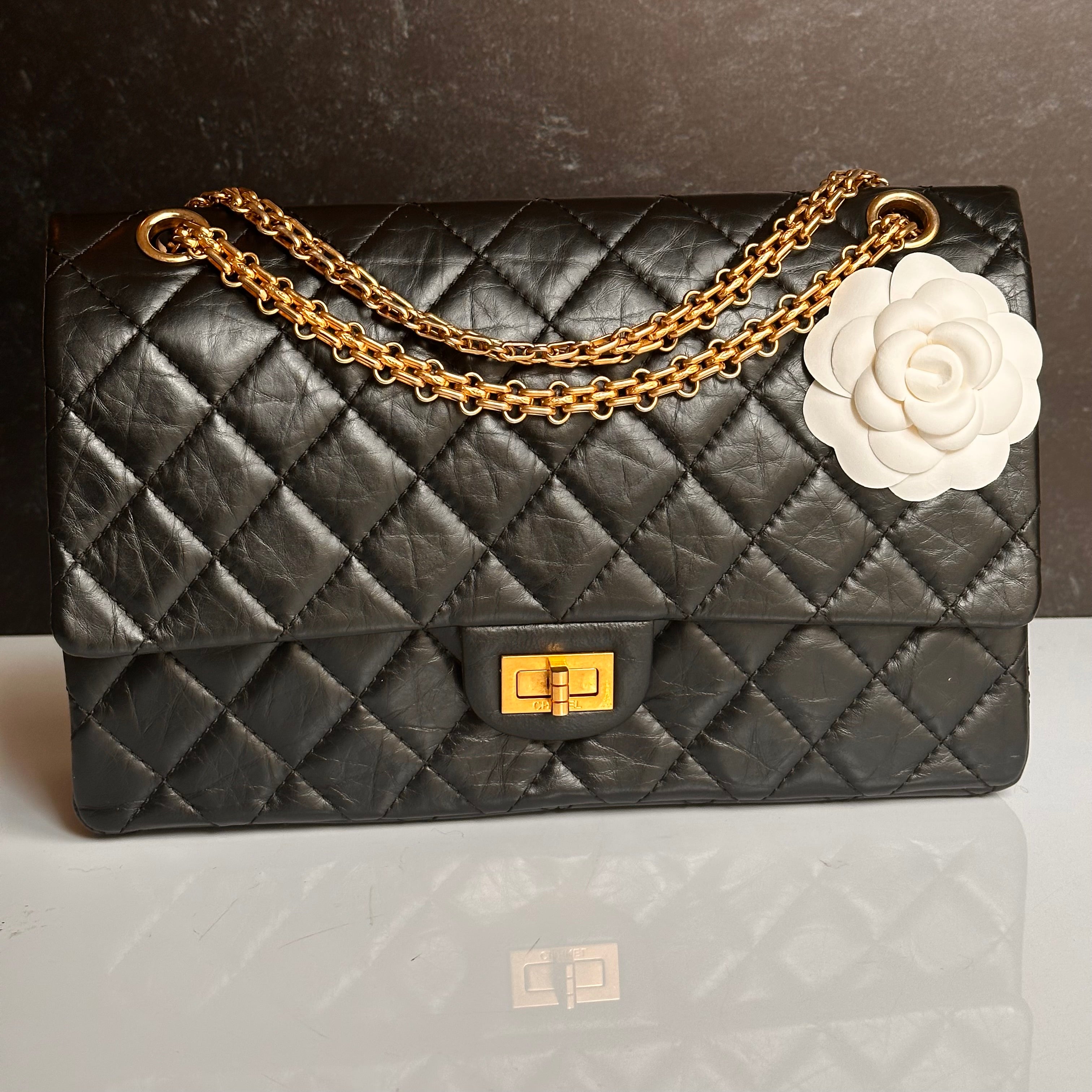 Chanel 2.55 Reissue Mademoiselle Flap Black Aged Calfskin GHW