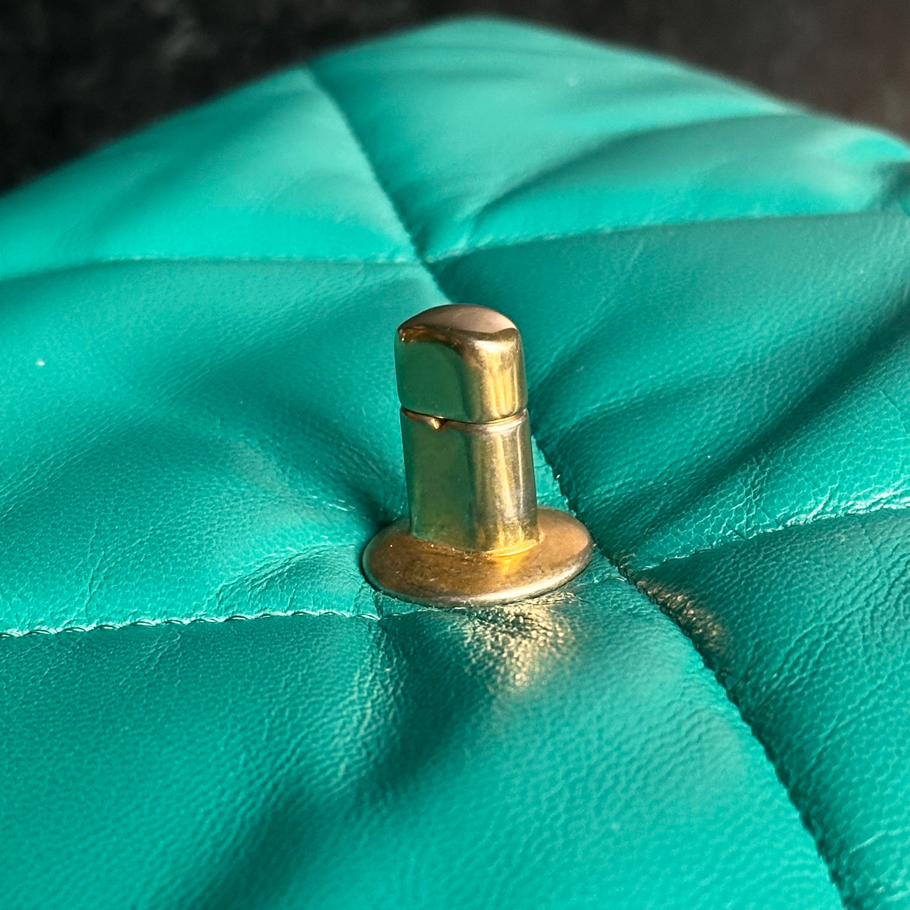 19K Medium-Large 19 Flap Dark Green Goatskin Trio Mix Hardware