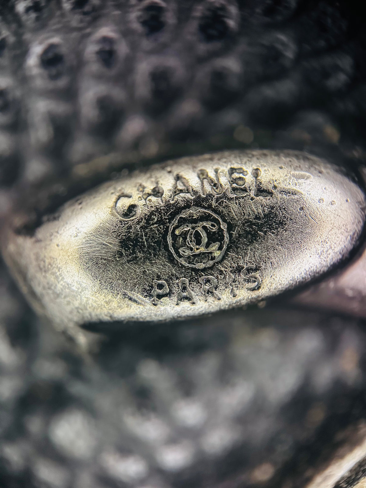 16B Chanel Small Coco Handle Black Caviar & Ruthenium Hardware w/Lizard Accent