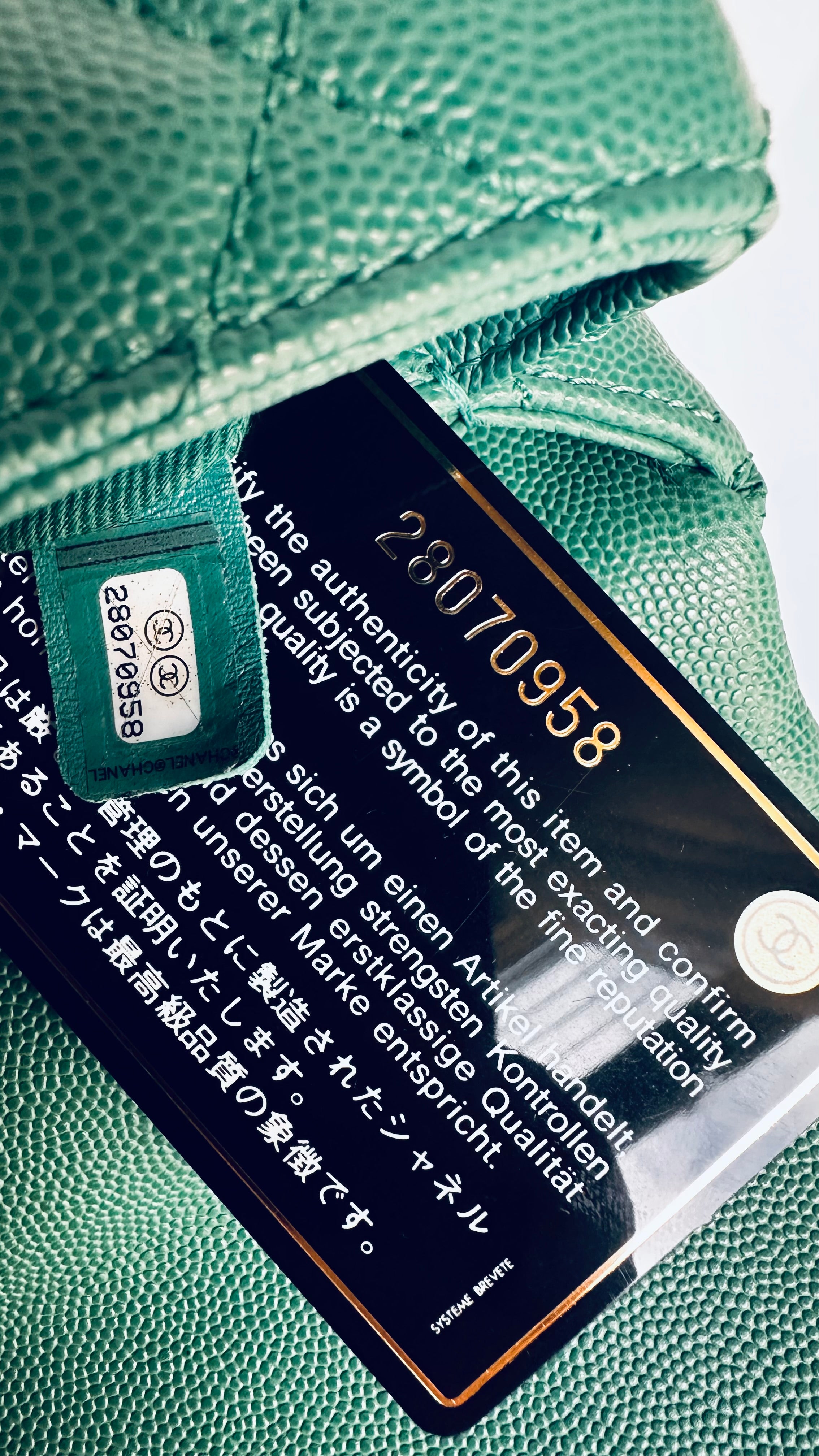 Métiers D’art 2019 Chanel Small Coco Handle Flap Green Caviar & Aged Gold Hardware